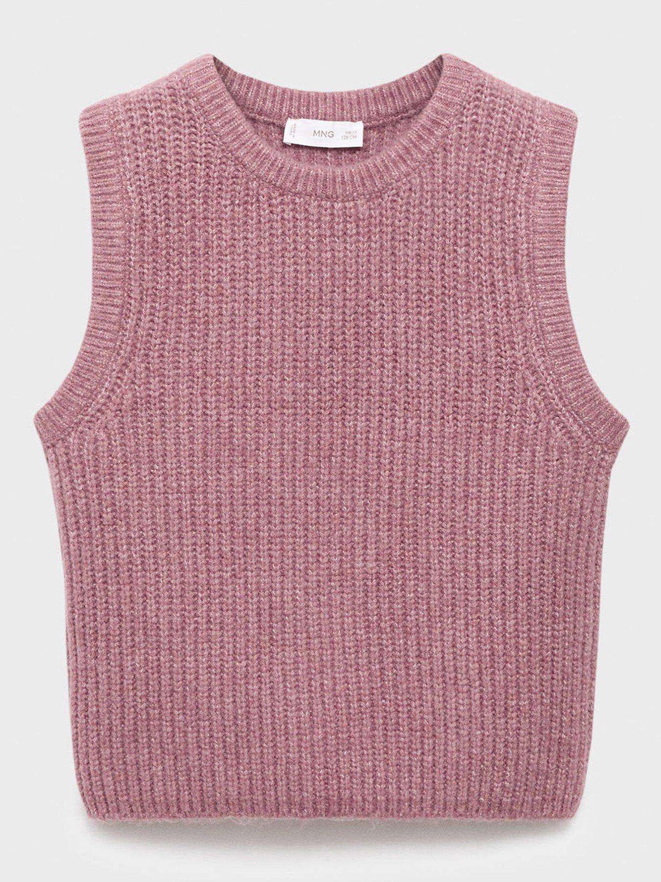 mango-girls-knitted-vest-dark-pink