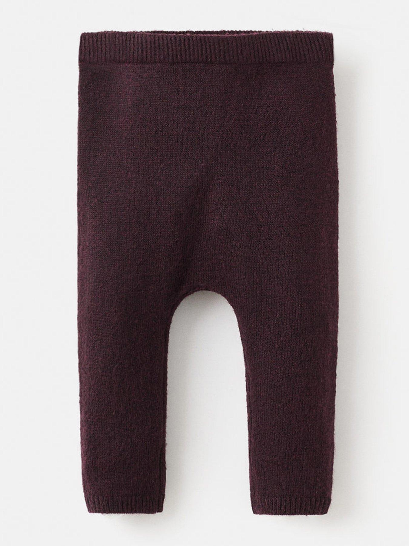Mango Baby Unisex Knitted Co-ord Leggings - Dark Red