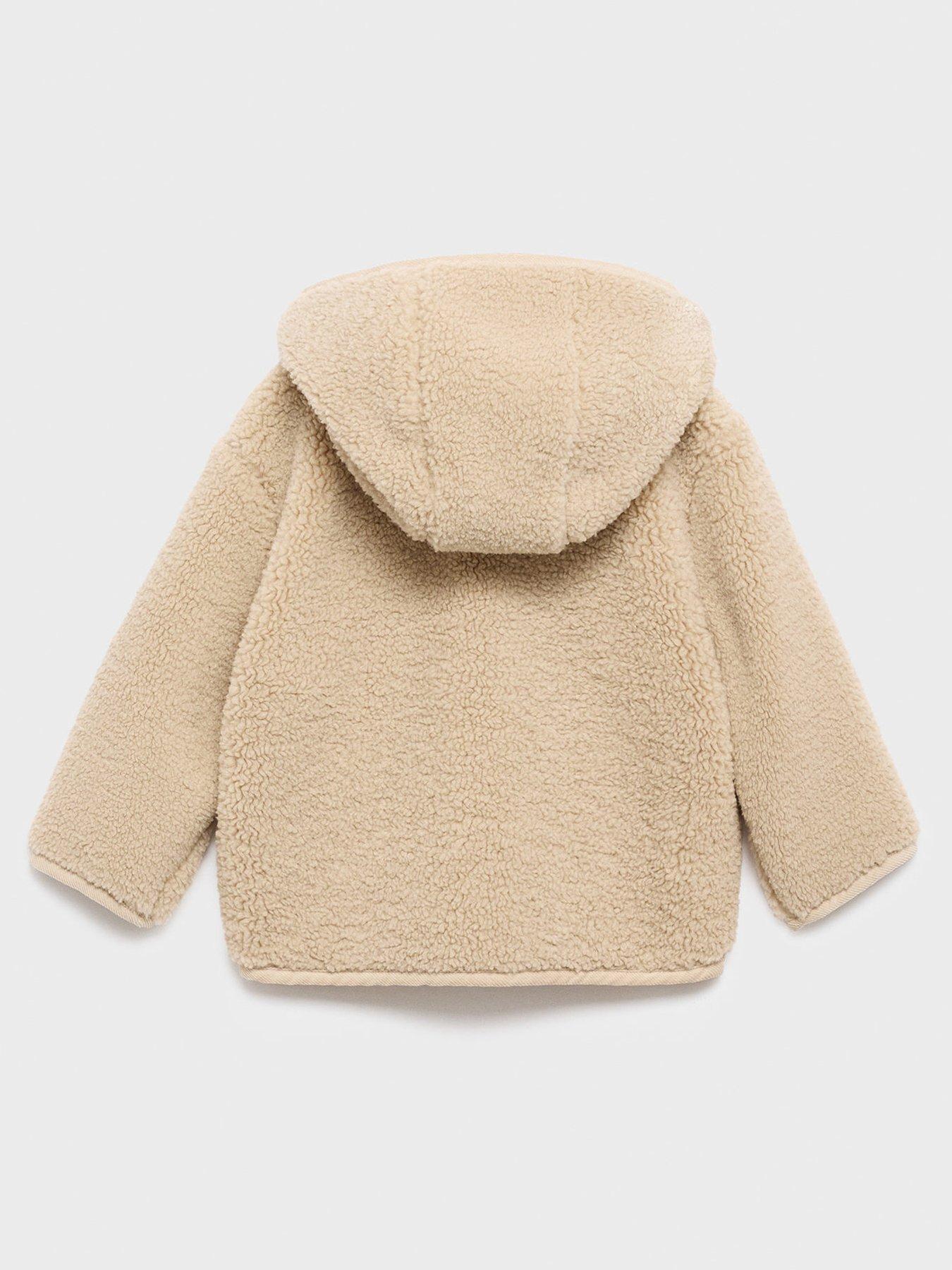 Image 3 of 5 of Mango Younger Boys Borg Hooded Coat - Beige