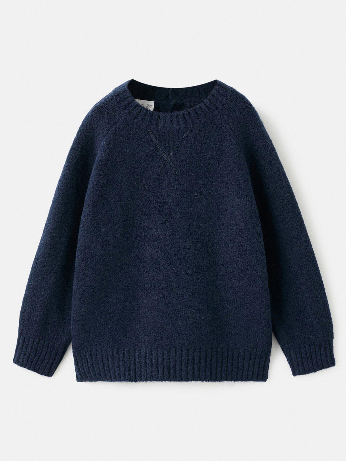 mango-younger-boys-plain-knitted-jumper-navyfront