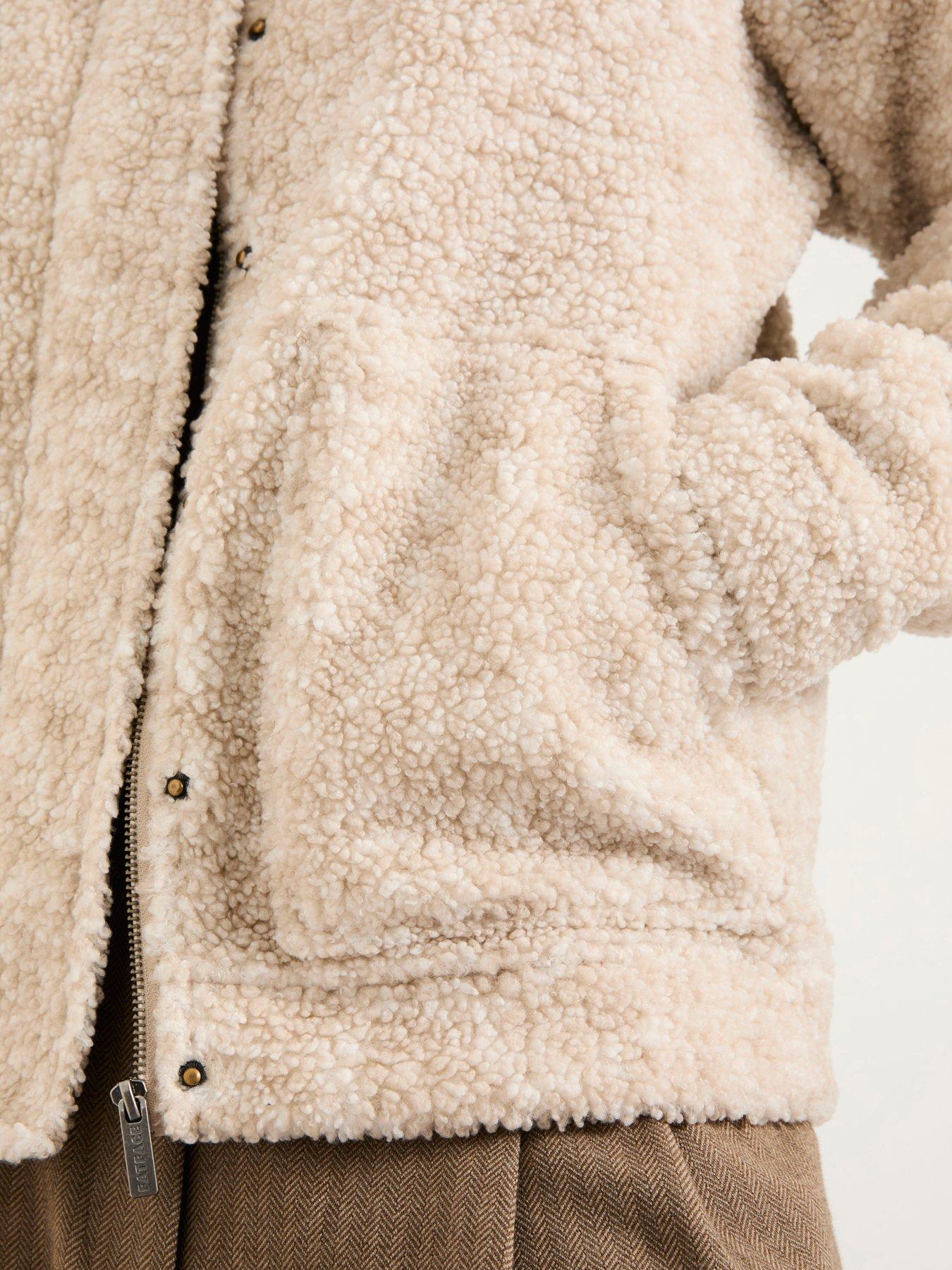 Image 5 of 6 of FatFace Zip Thru Bomber Fleece - Natural