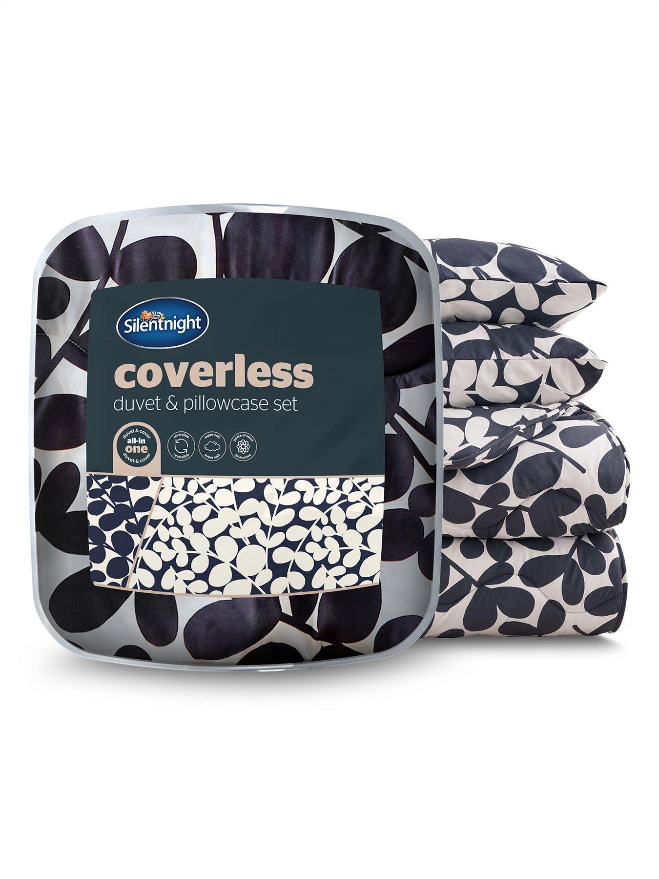 Silentnight Leaf Print Coverless Duvet And Pillowcase Set - Blue