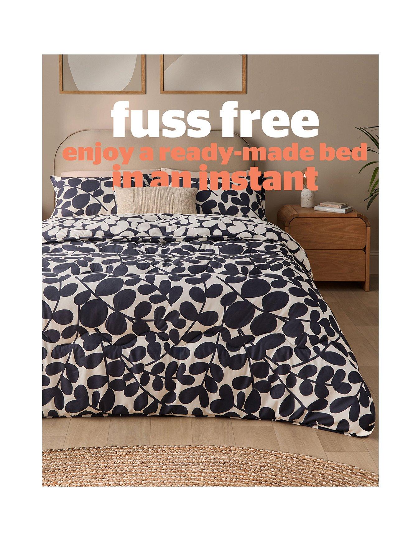silentnight-leaf-print-coverless-duvet-and-pillowcase-set-bluestillFront