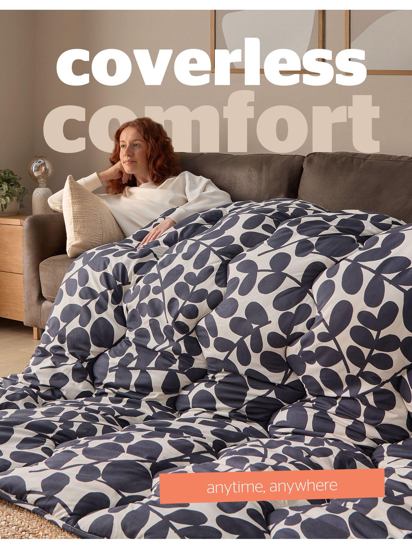 silentnight-leaf-print-coverless-duvet-and-pillowcase-set-bluedetail