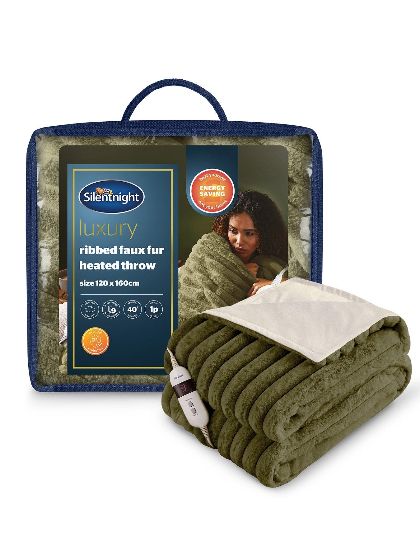 silentnight-silentnight-faux-fur-ribbed-heated-throw-forest-greenolive
