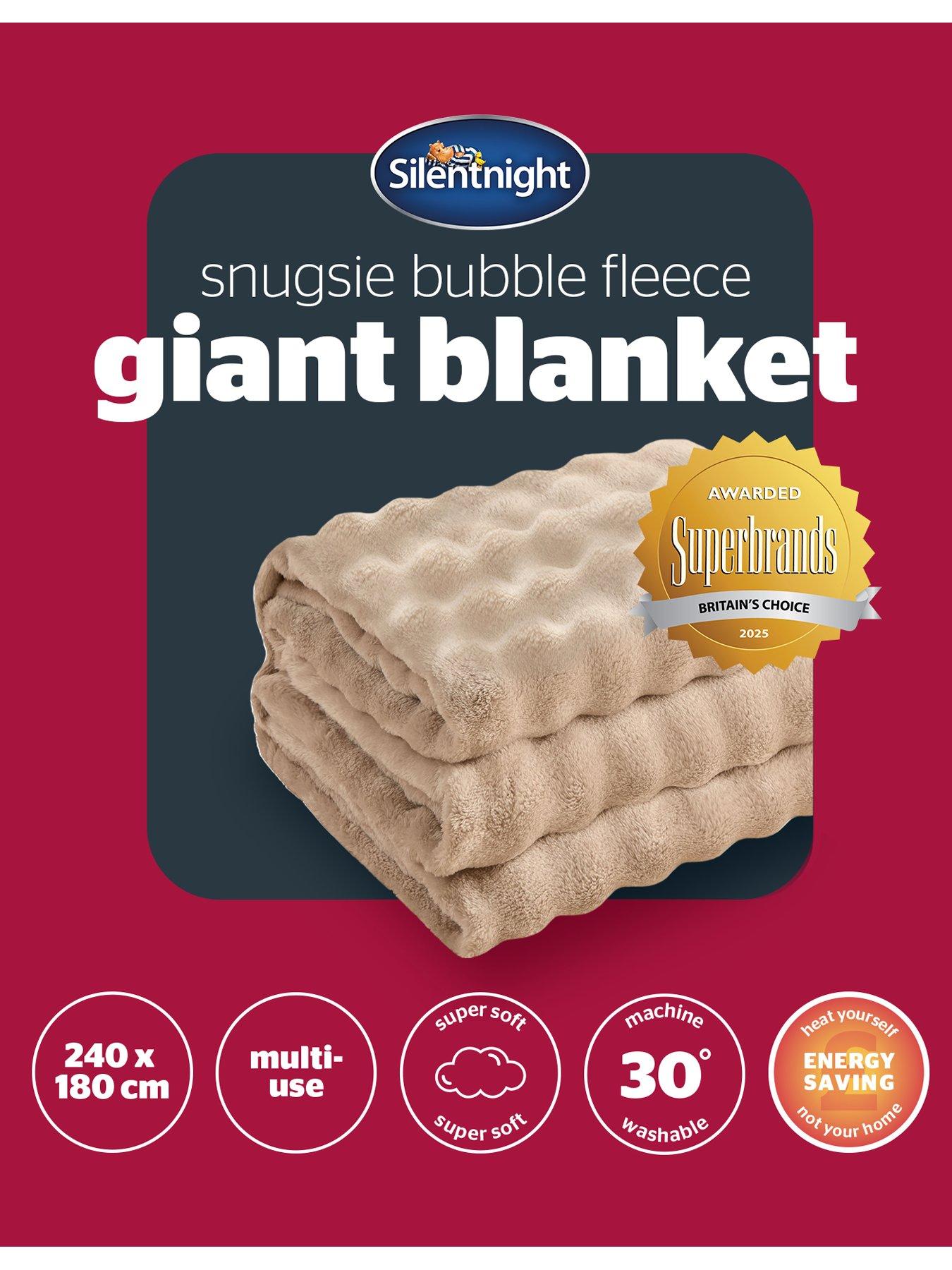 Image 7 of 7 of Silentnight Silentnight Bubble Fleece Giant Blanket - Natural