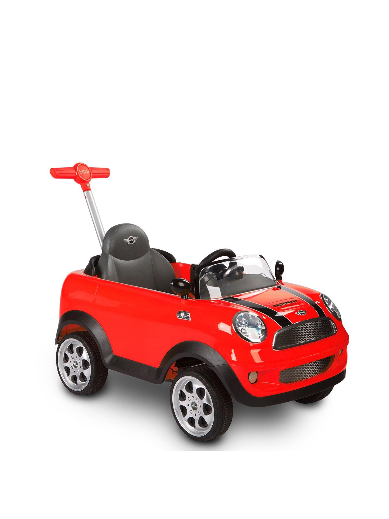 Mini Cooper Play Push Car Ride-On with Parental Handle - Red