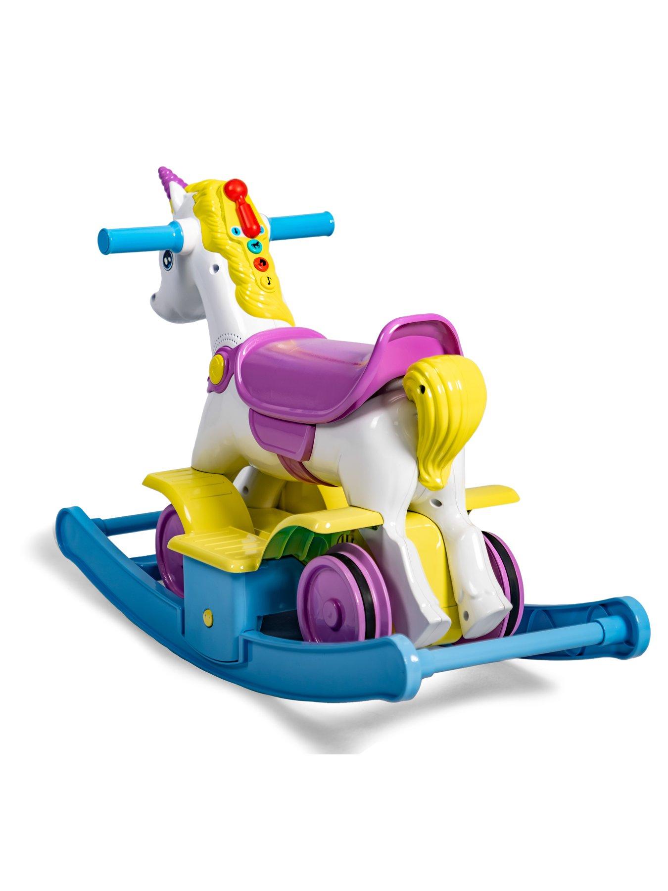 Image 3 of 8 of Rainbow Unicorn Train/Rocker 2-in-1 Ride-On