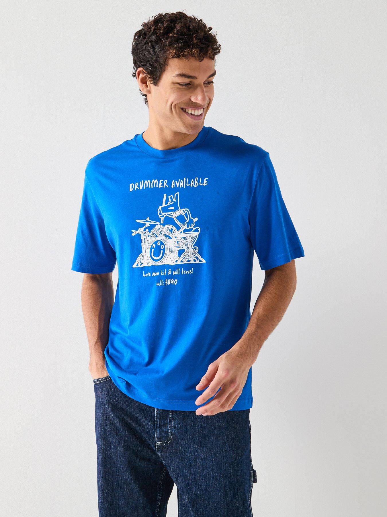 hugo-namerix-graphic-t-shirt-blue