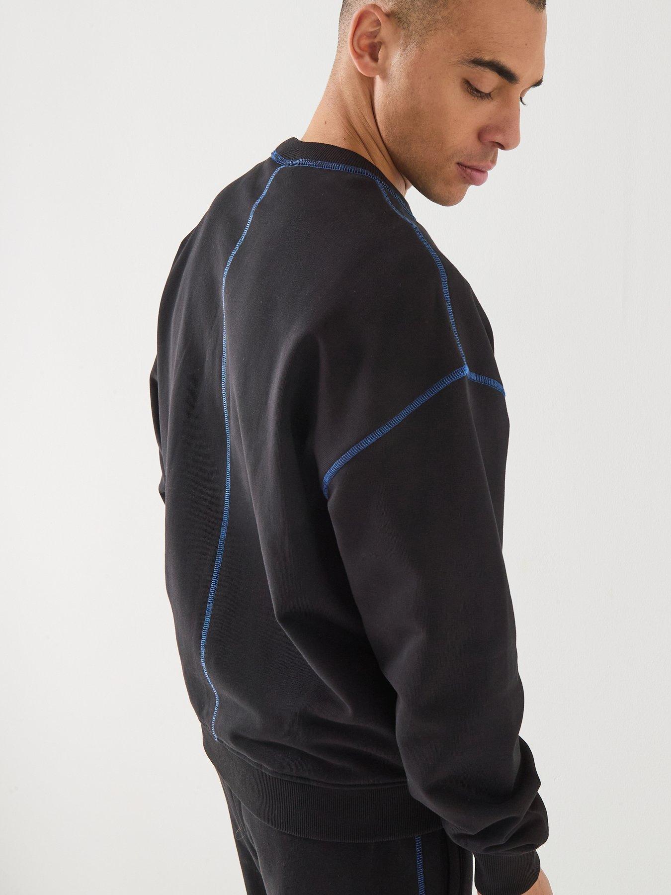 hugo-blue-nothalic-sweatshirt-blackoutfit