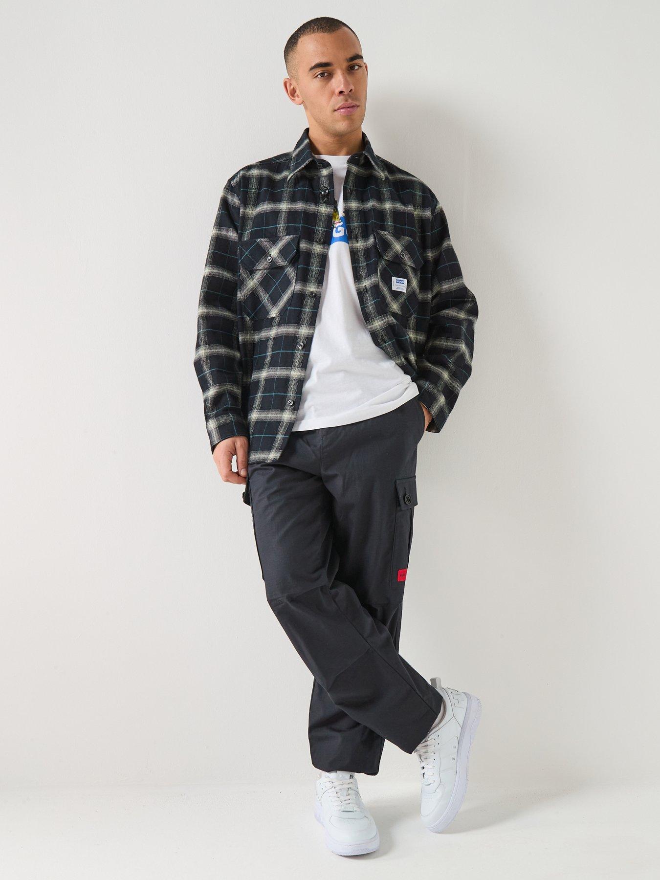 hugo-blue-ebolt-loose-fit-checked-overshirt-blackback