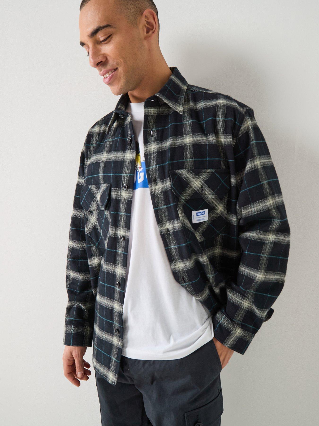 hugo-blue-ebolt-loose-fit-checked-overshirt-blackdetail
