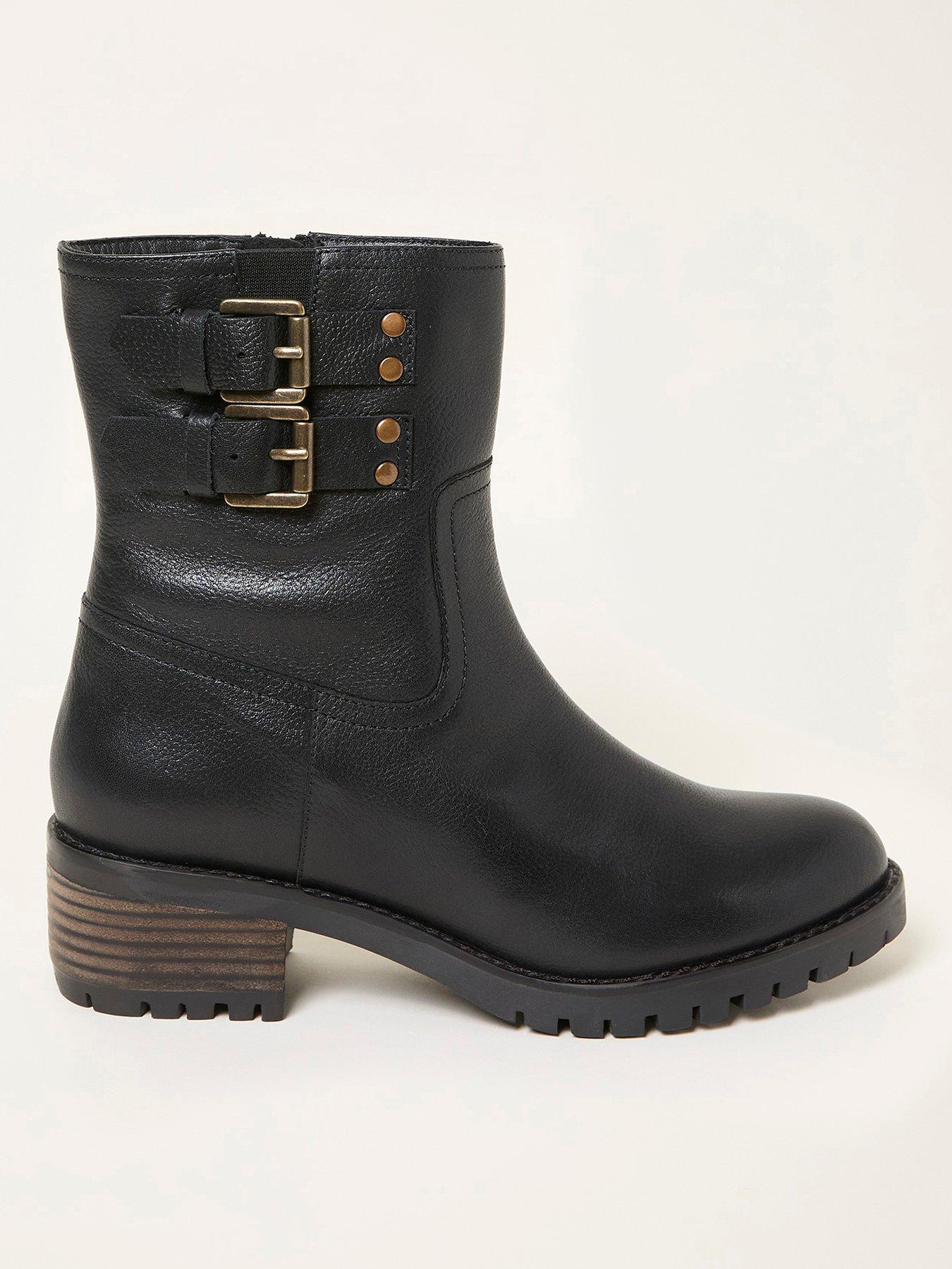 Image 1 of 3 of FatFace Libby Biker Boot - Black