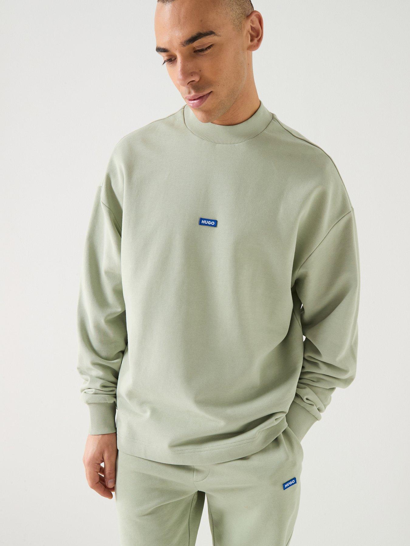 hugo-blue-nedro-regular-fit-crew-sweatshirt-light-greenfront