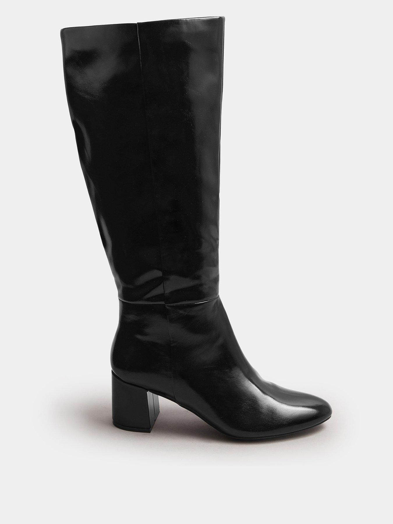 Long Tall Sally Knee High Block Heel Boot - Black