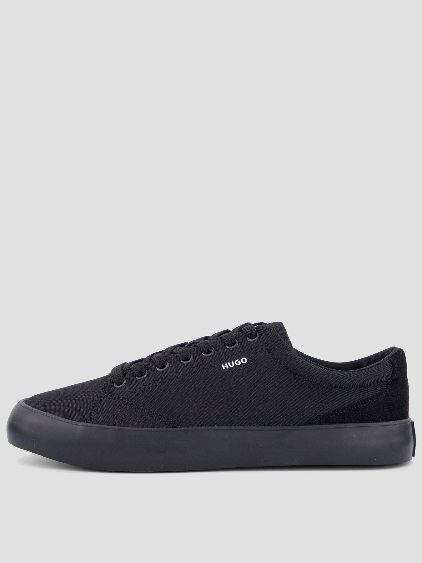 Image 1 of 7 of HUGO Blue B-Cross Tenn Canvas Trainers - Black