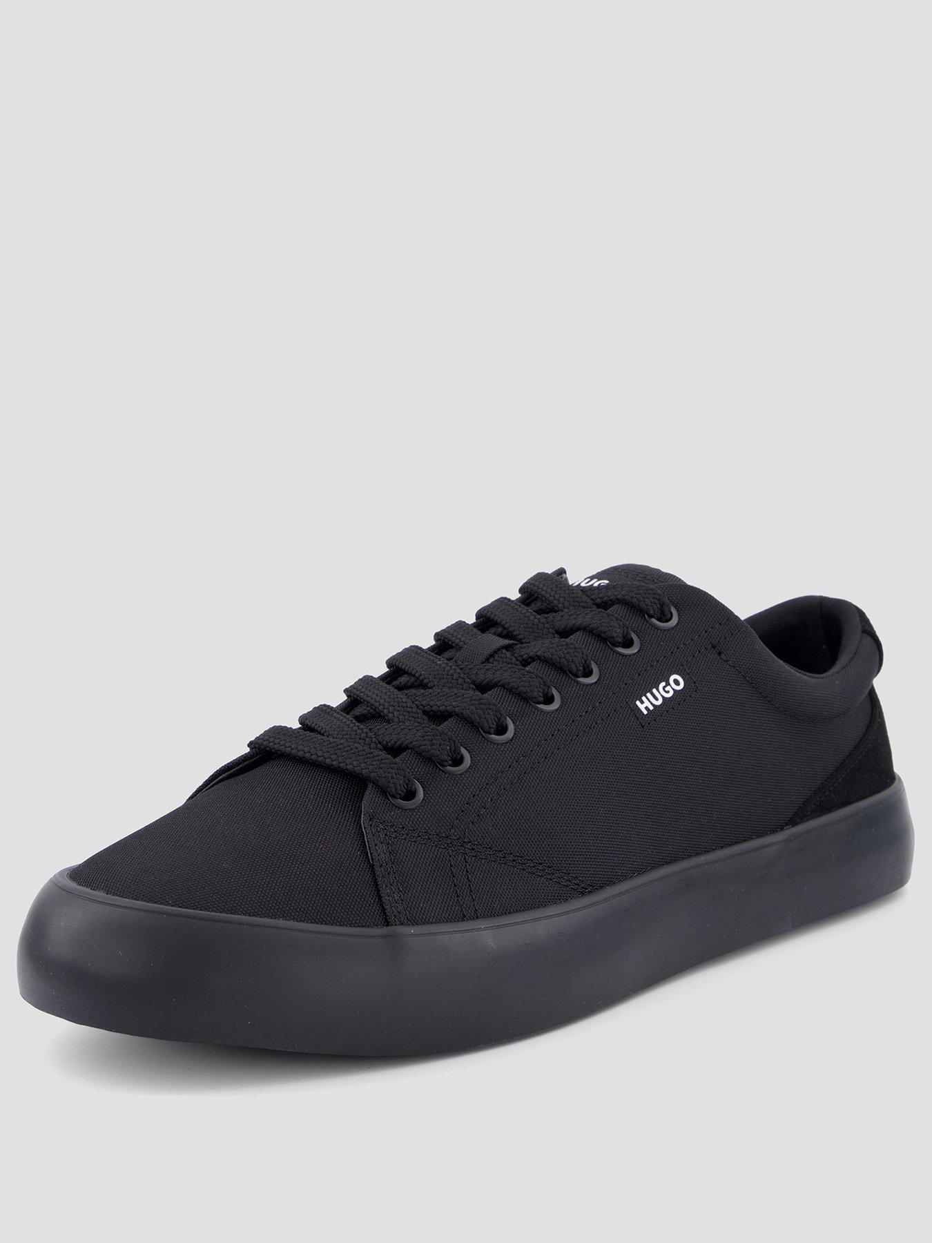 Image 2 of 7 of HUGO Blue B-Cross Tenn Canvas Trainers - Black