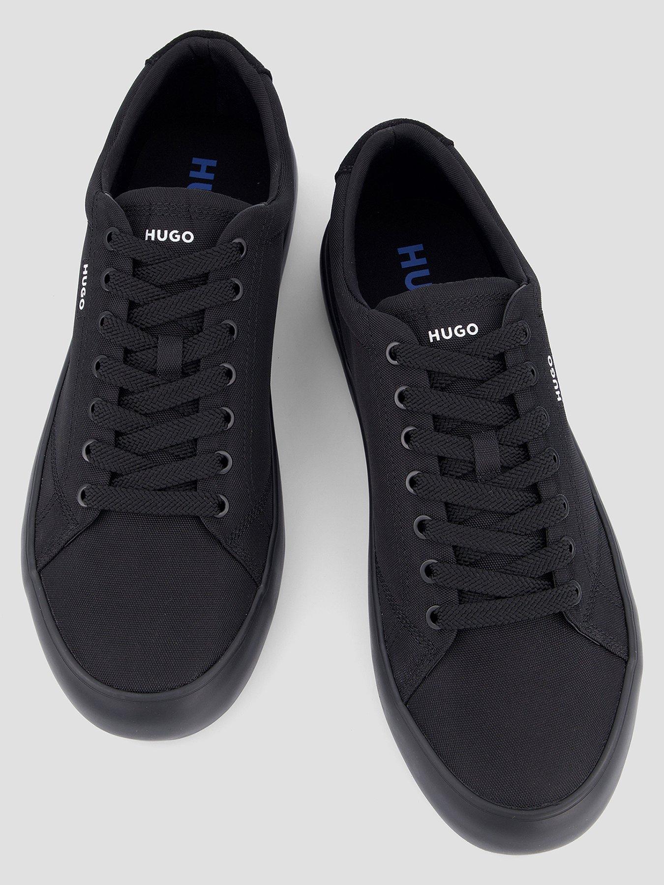 Image 3 of 7 of HUGO Blue B-Cross Tenn Canvas Trainers - Black