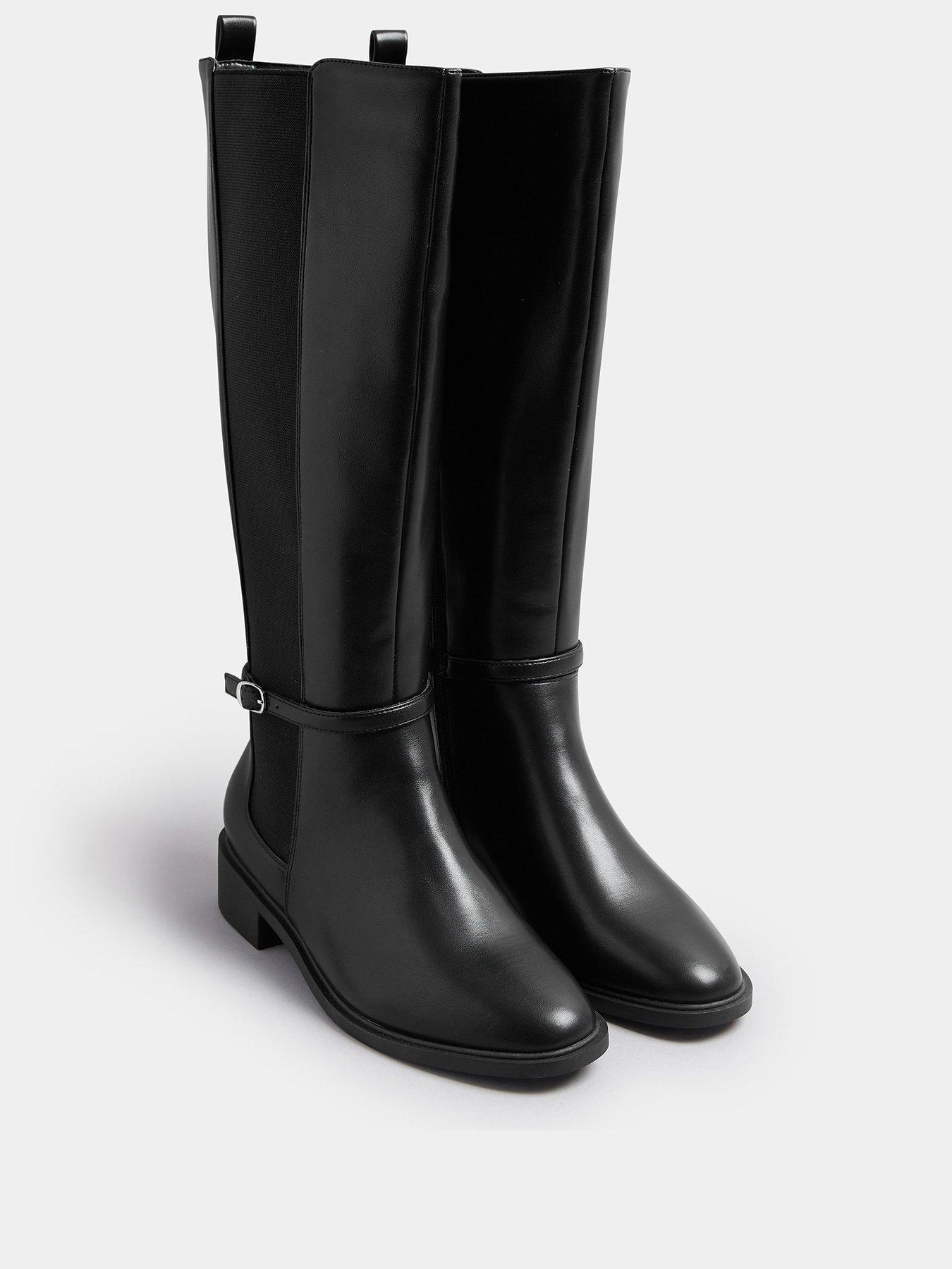 yours-extra-wide-fit-elastic-riding-boot-blackstillFront