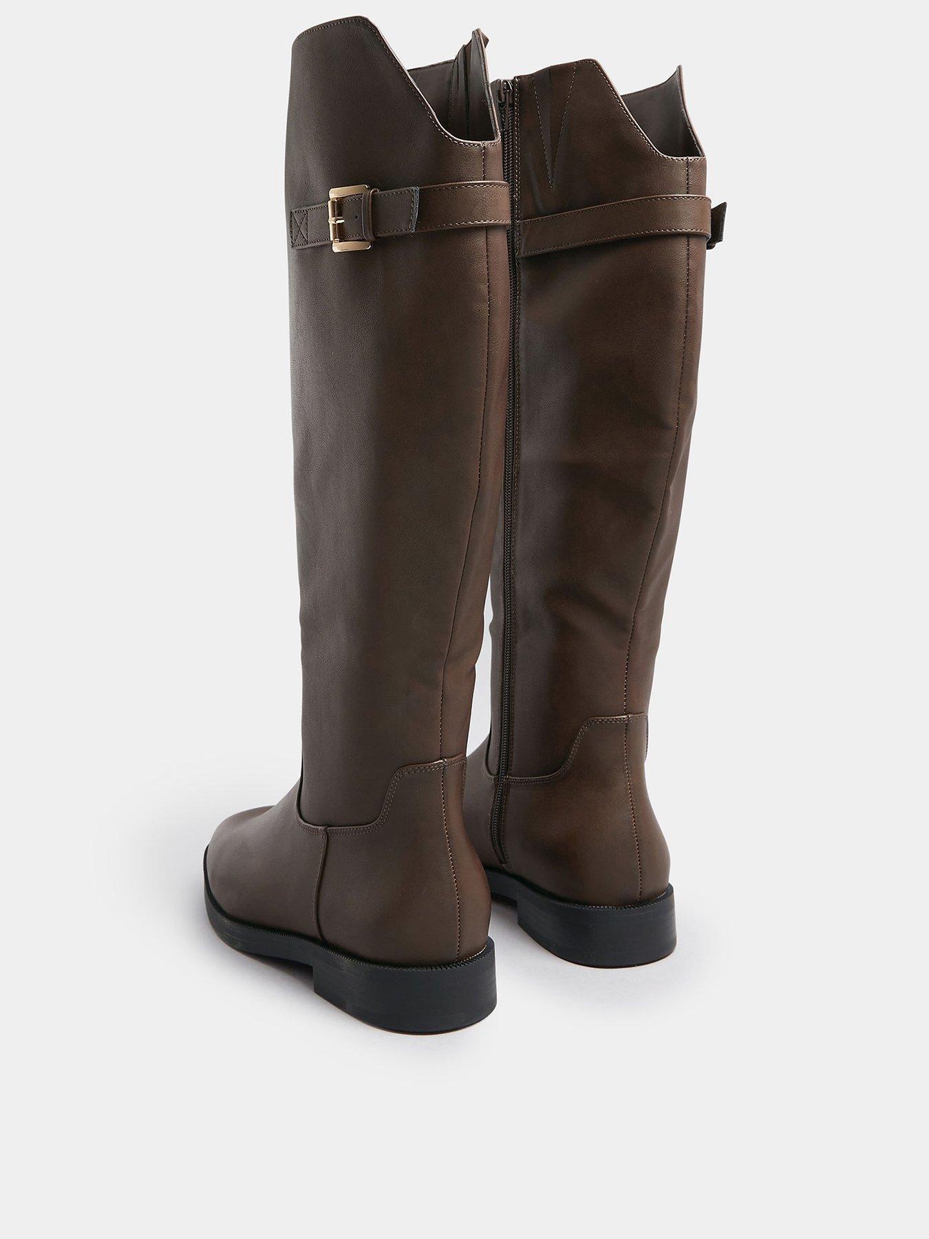Image 3 of 4 of Yours Extra Wide Fit Metal Buckle Boot - Brown