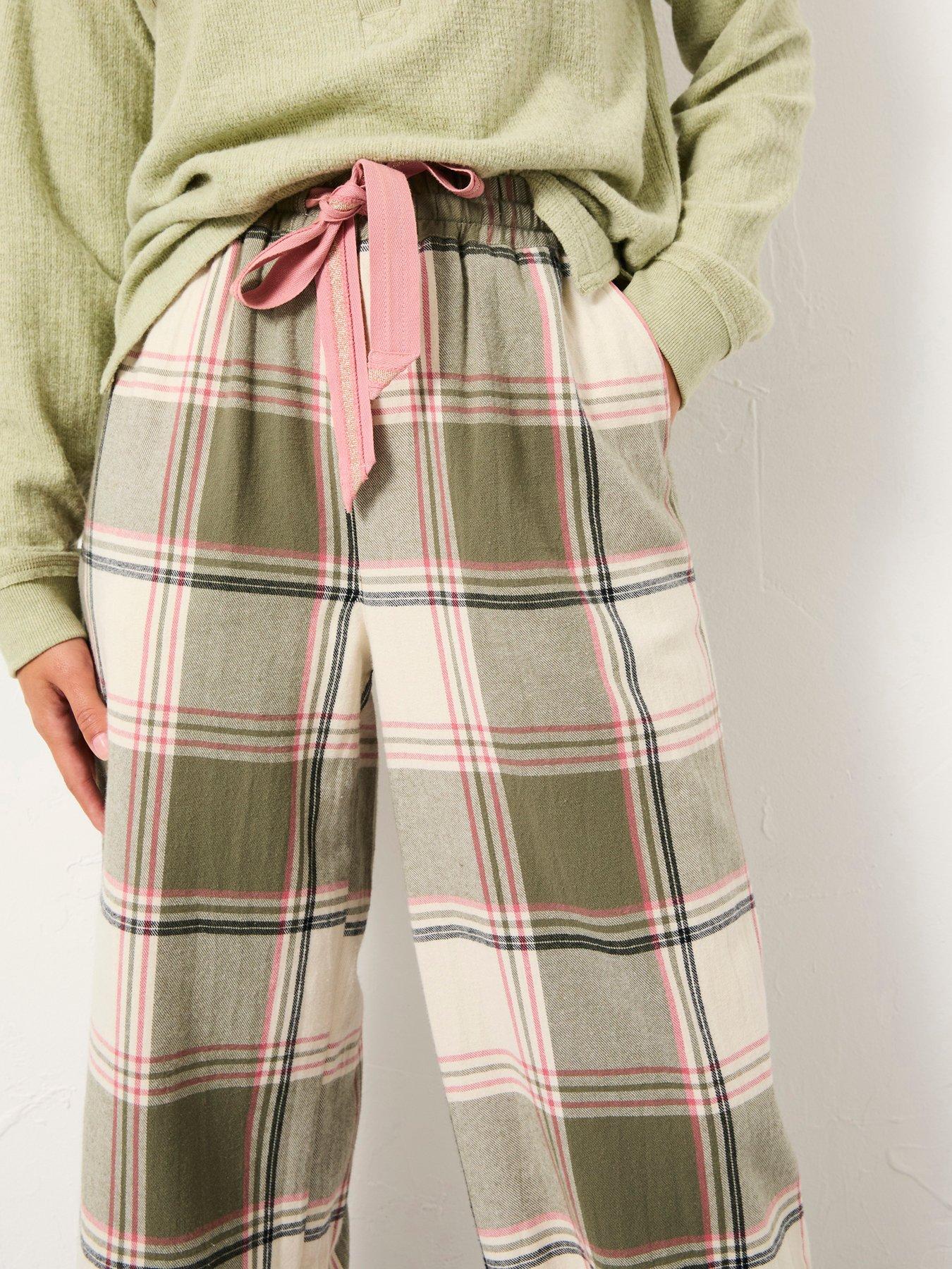 Image 4 of 5 of FatFace Lola Check Pants - Green