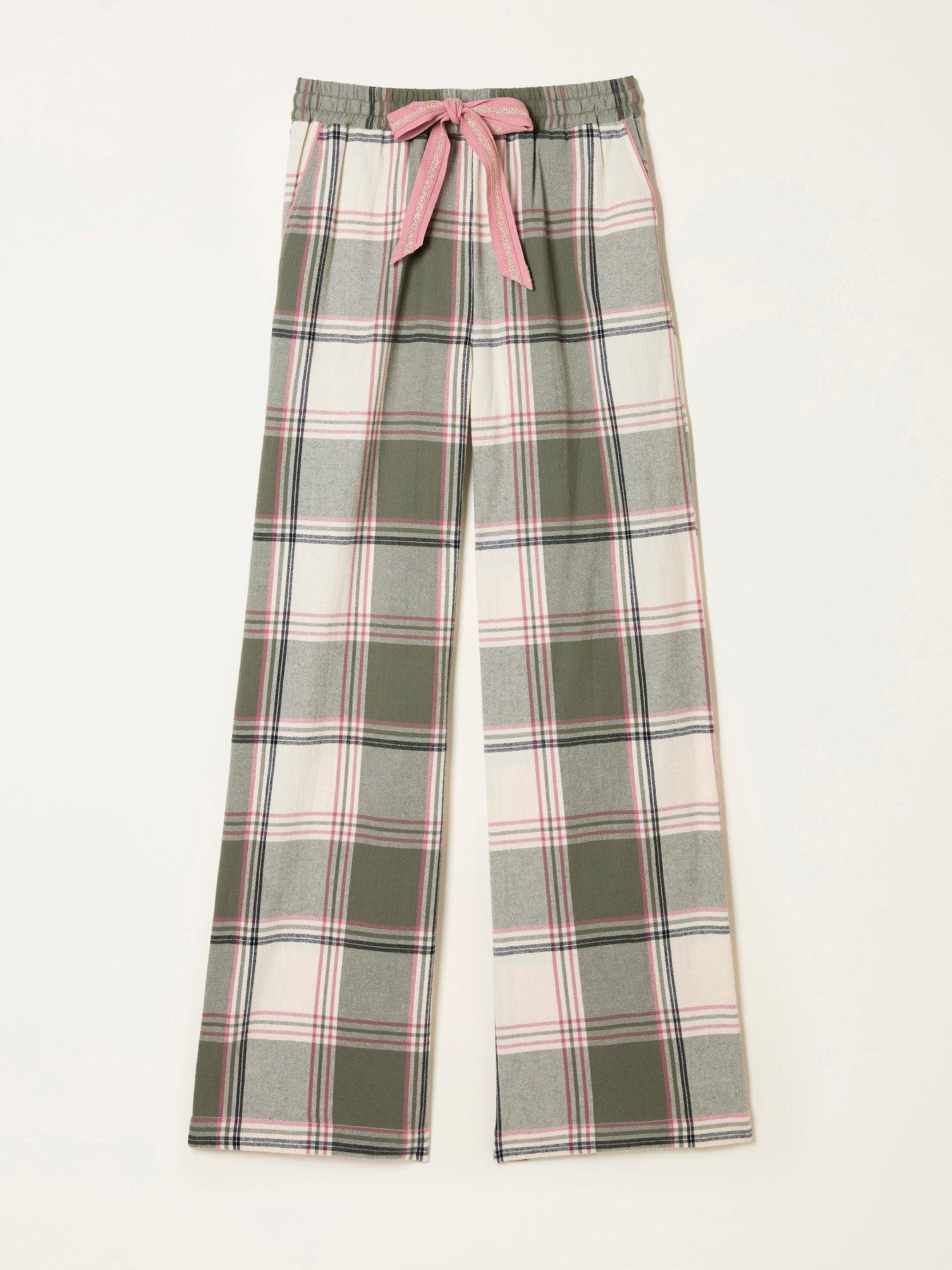 Image 5 of 5 of FatFace Lola Check Pants - Green