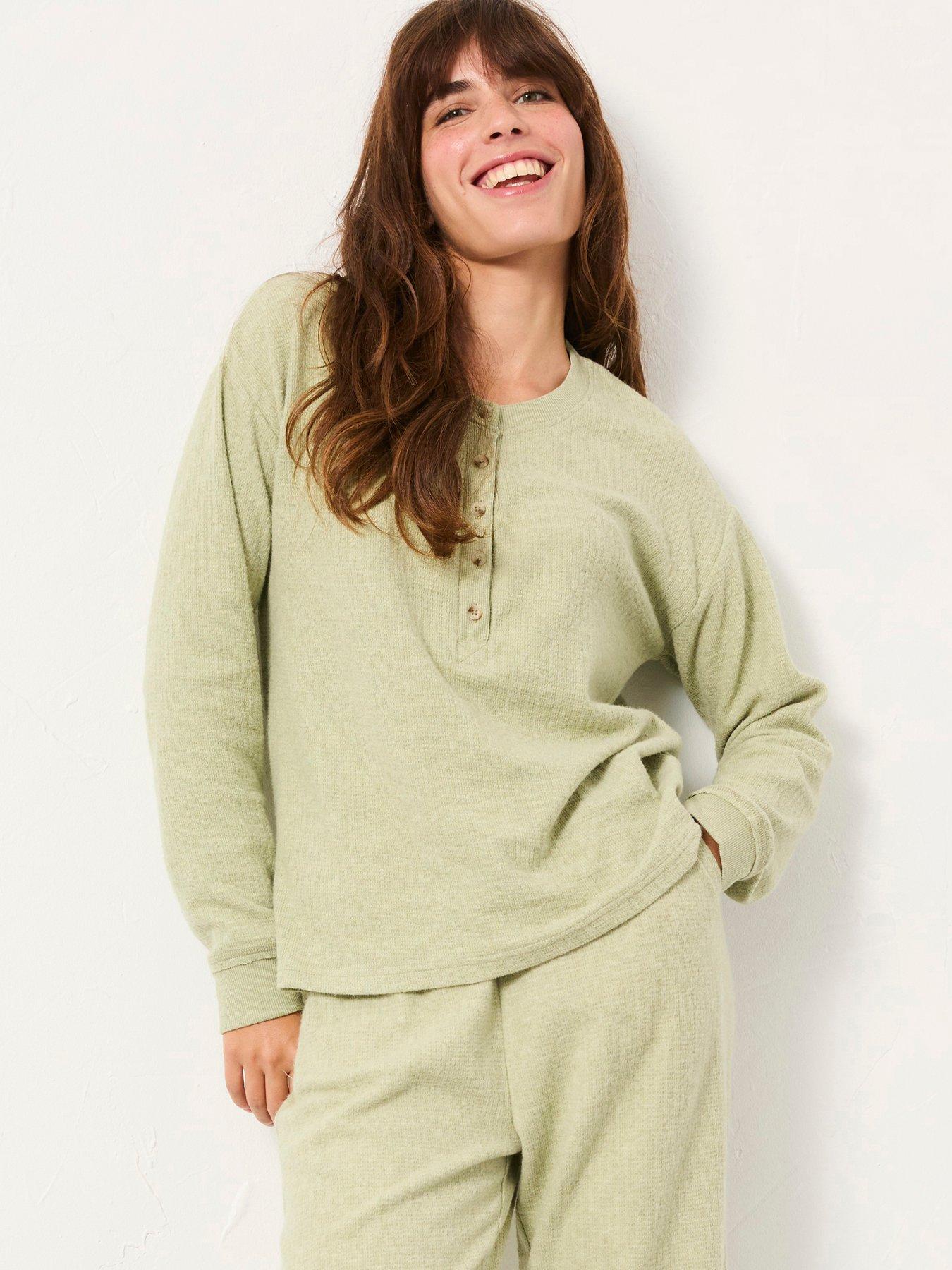 fatface-henley-lounge-top-green