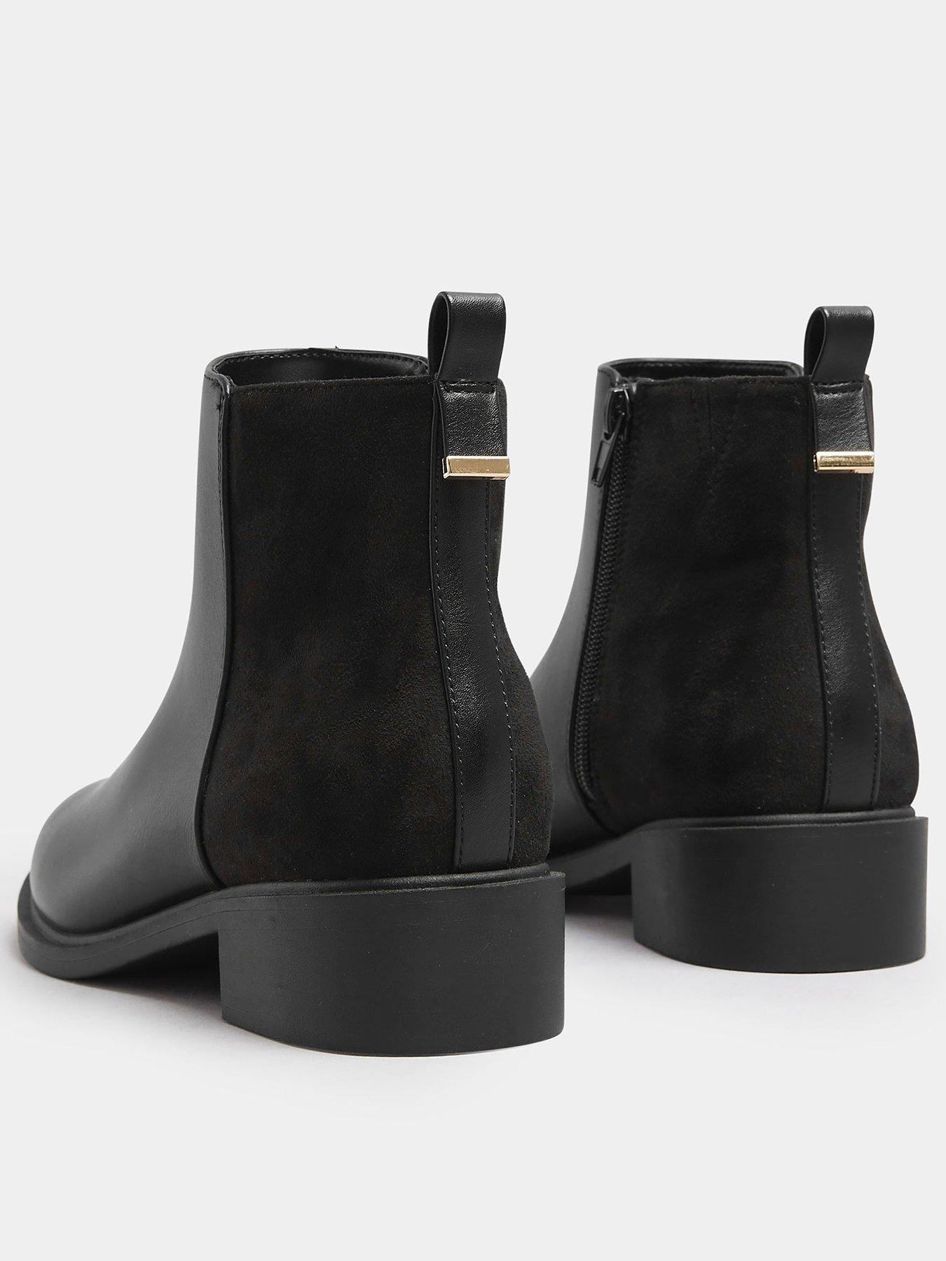 Image 3 of 4 of Yours Extra Wide Fit Metal Trim Ankle Boot - Black