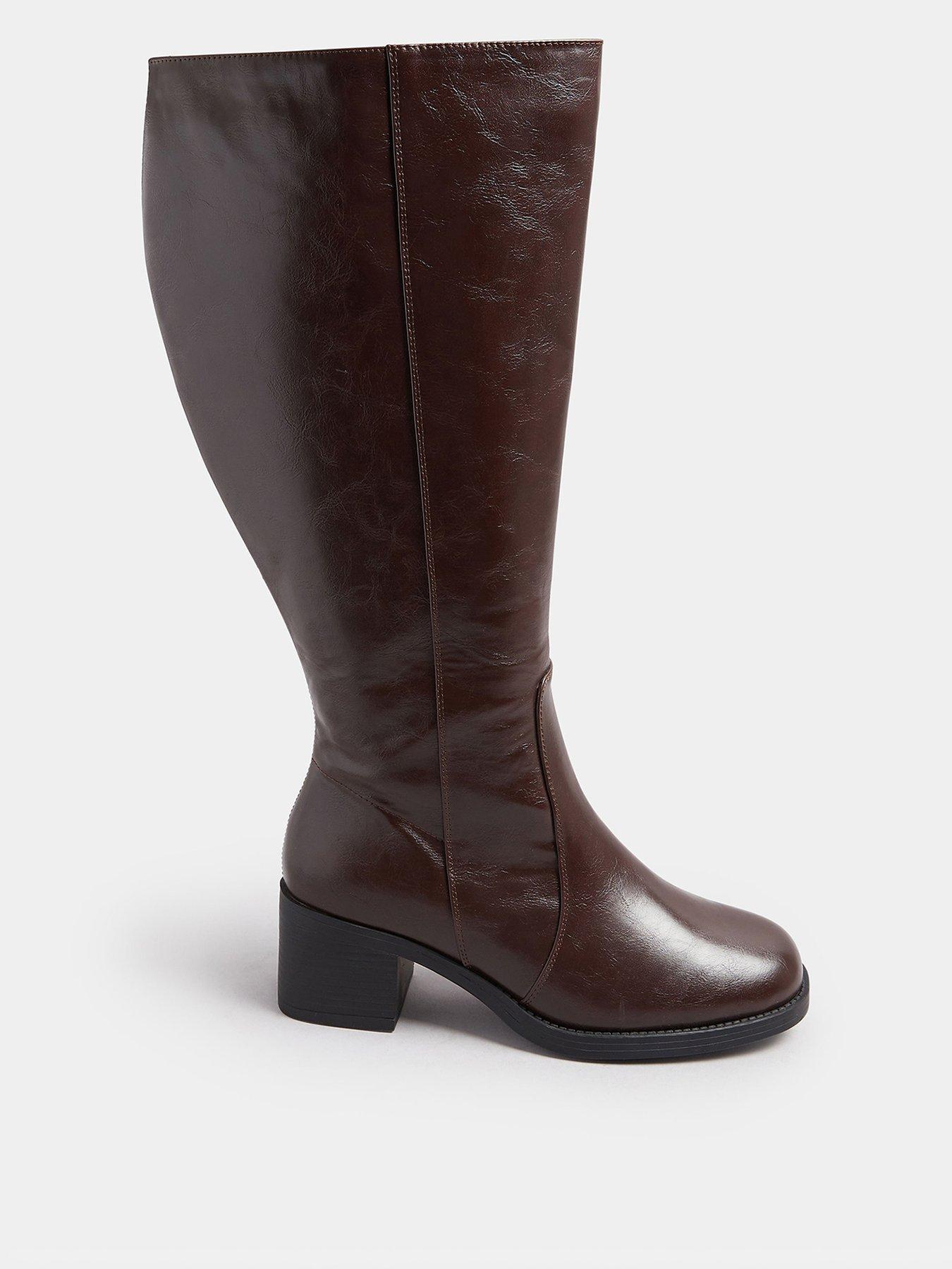 yours-extra-wide-fit-square-toe-knee-high-boot-brown