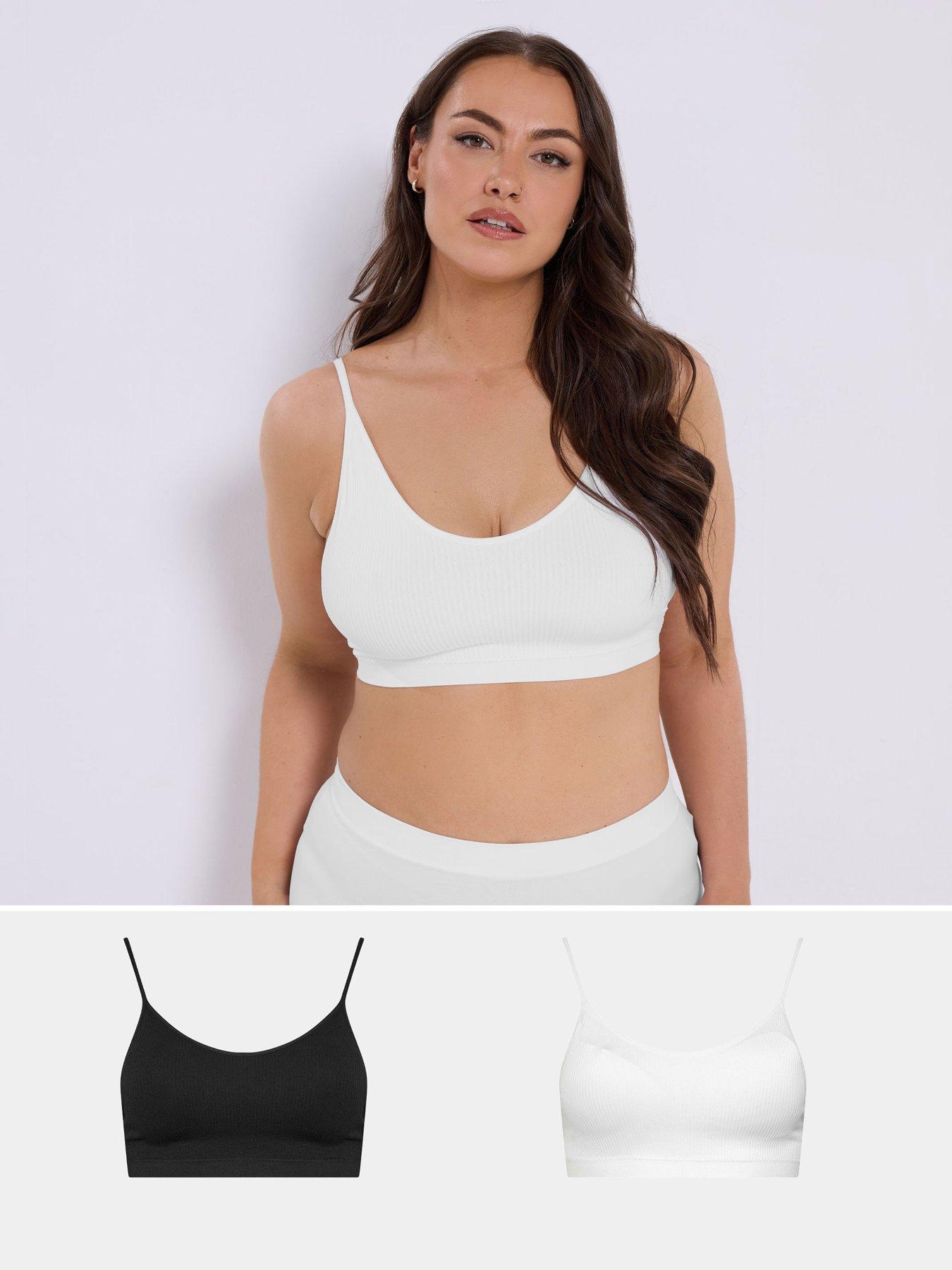 yours-curve-2-pack-seamless-rib-padded-bralette-black