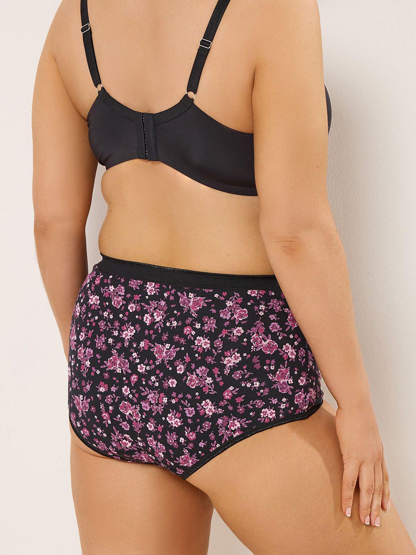 yours-curve-5-pack-floral-full-briefs-berry-blackstillFront