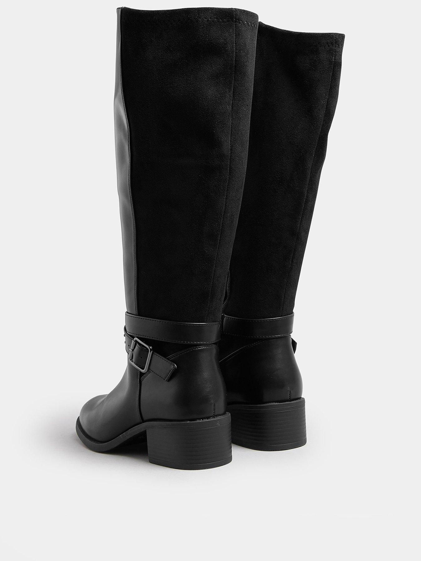 yours-wide-fit-block-metal-strap-boot-blackback