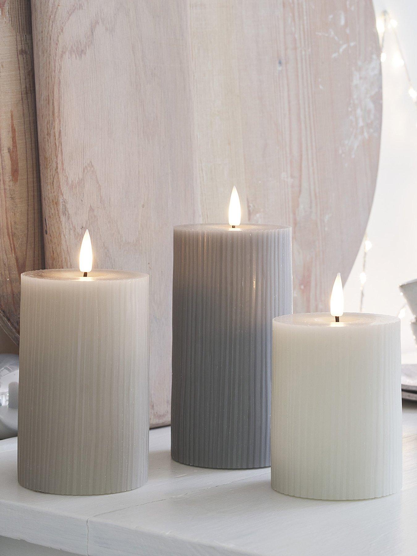 lights4fun-truglow-grey-ribbed-led-pillar-candle-triofront