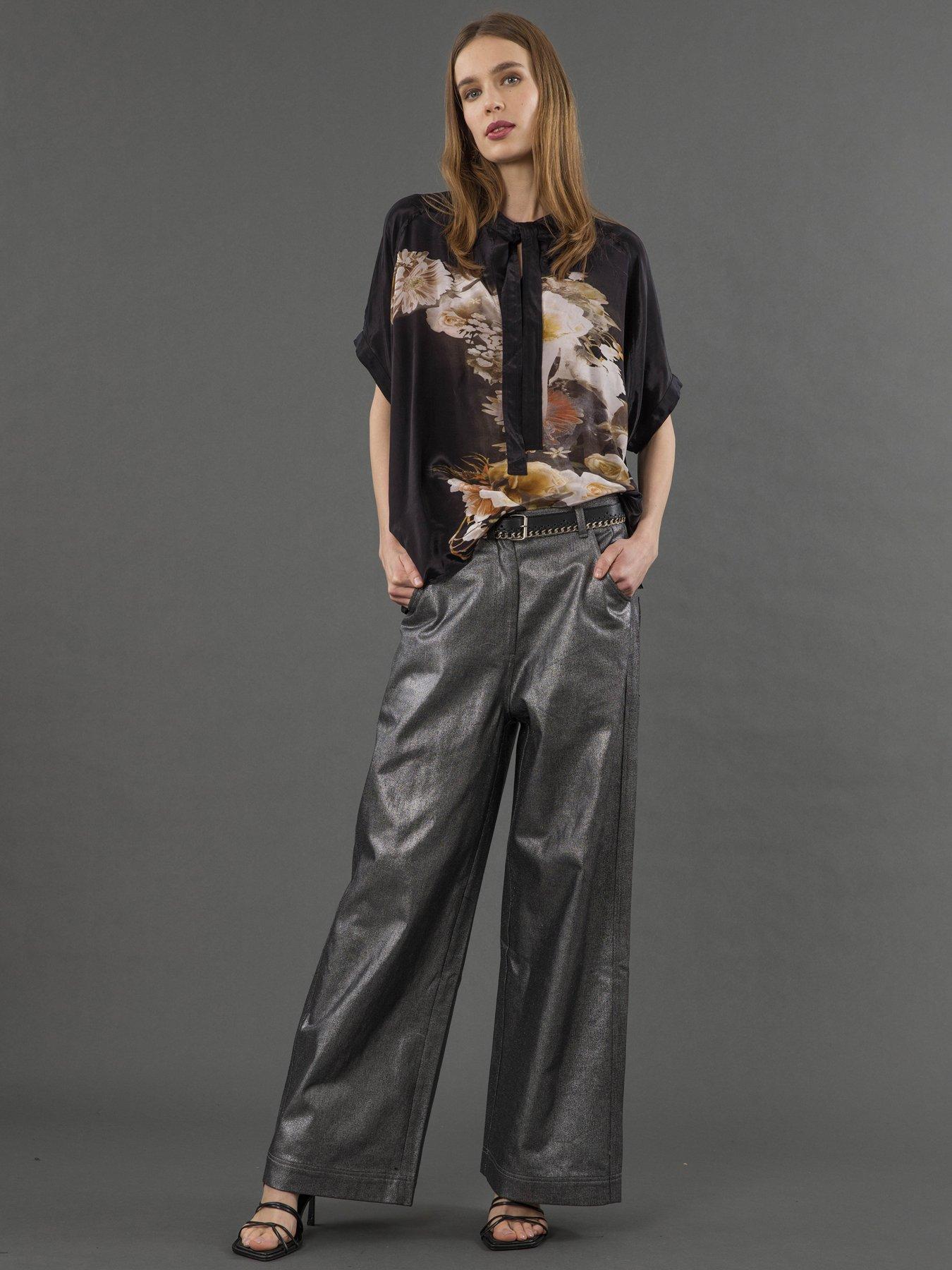 religion-lola-oversized-floral-placement-blouse-blackback