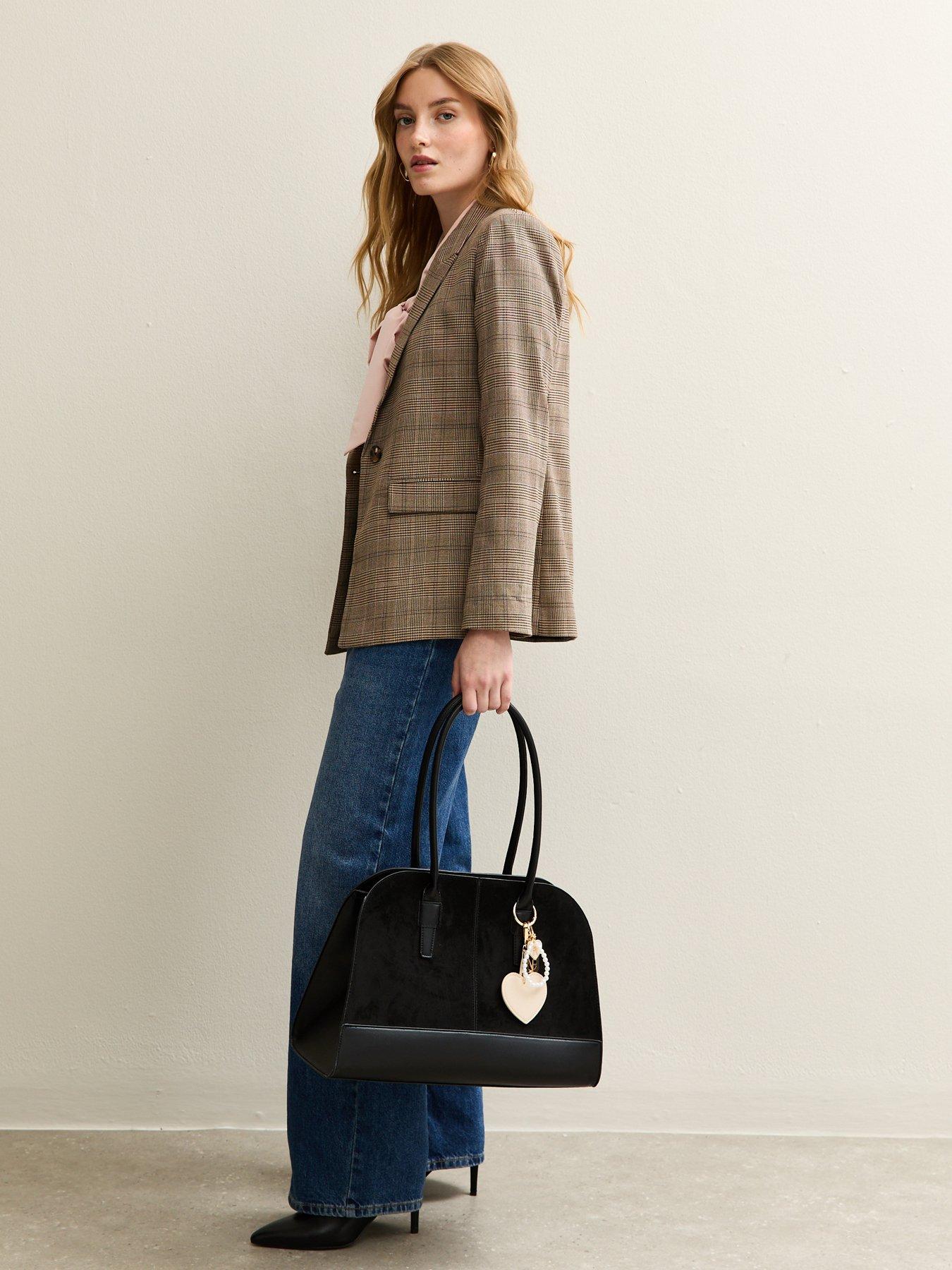 new-look-brown-checked-single-breasted-blazeroutfit