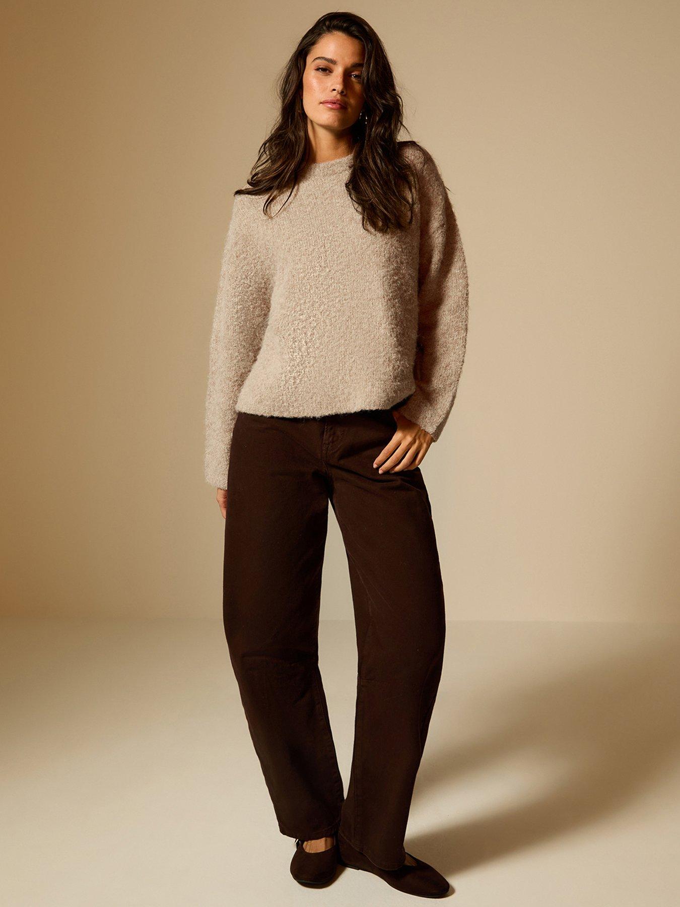 Image 3 of 6 of New Look Light Mink Boucle Knit Jumper