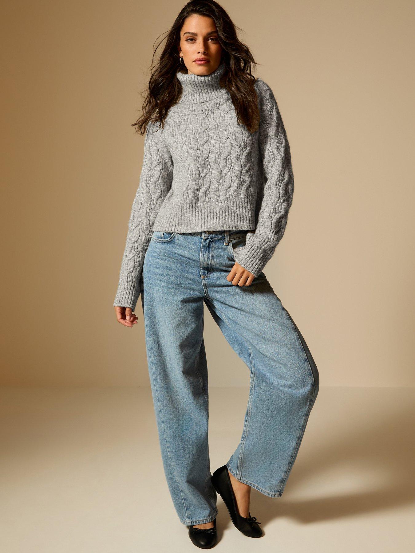 new-look-grey-cable-knit-roll-neck-jumper