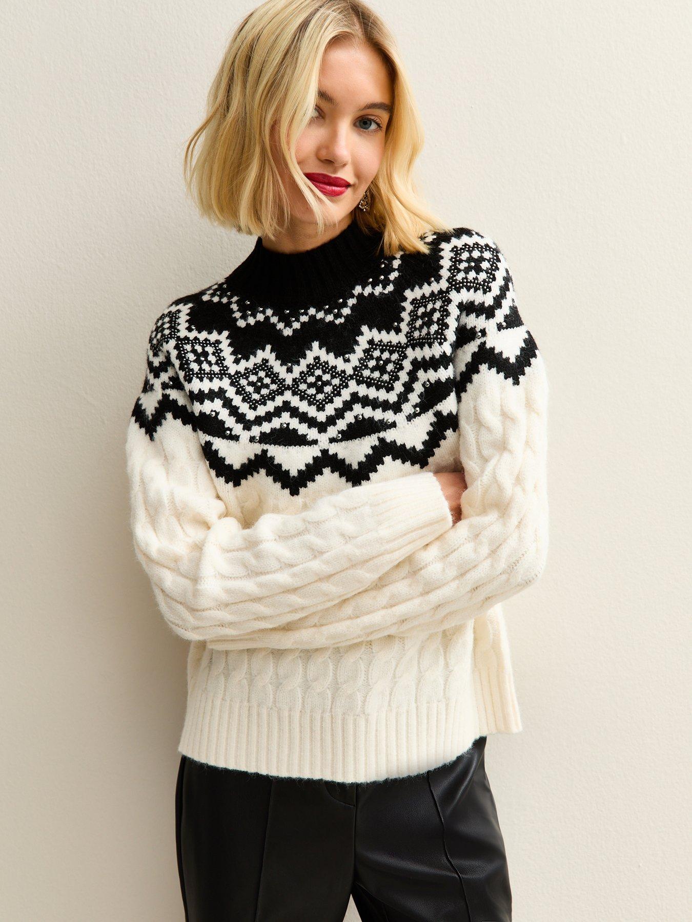 new-look-cream-fairisle-pattern-cable-knit-jumper