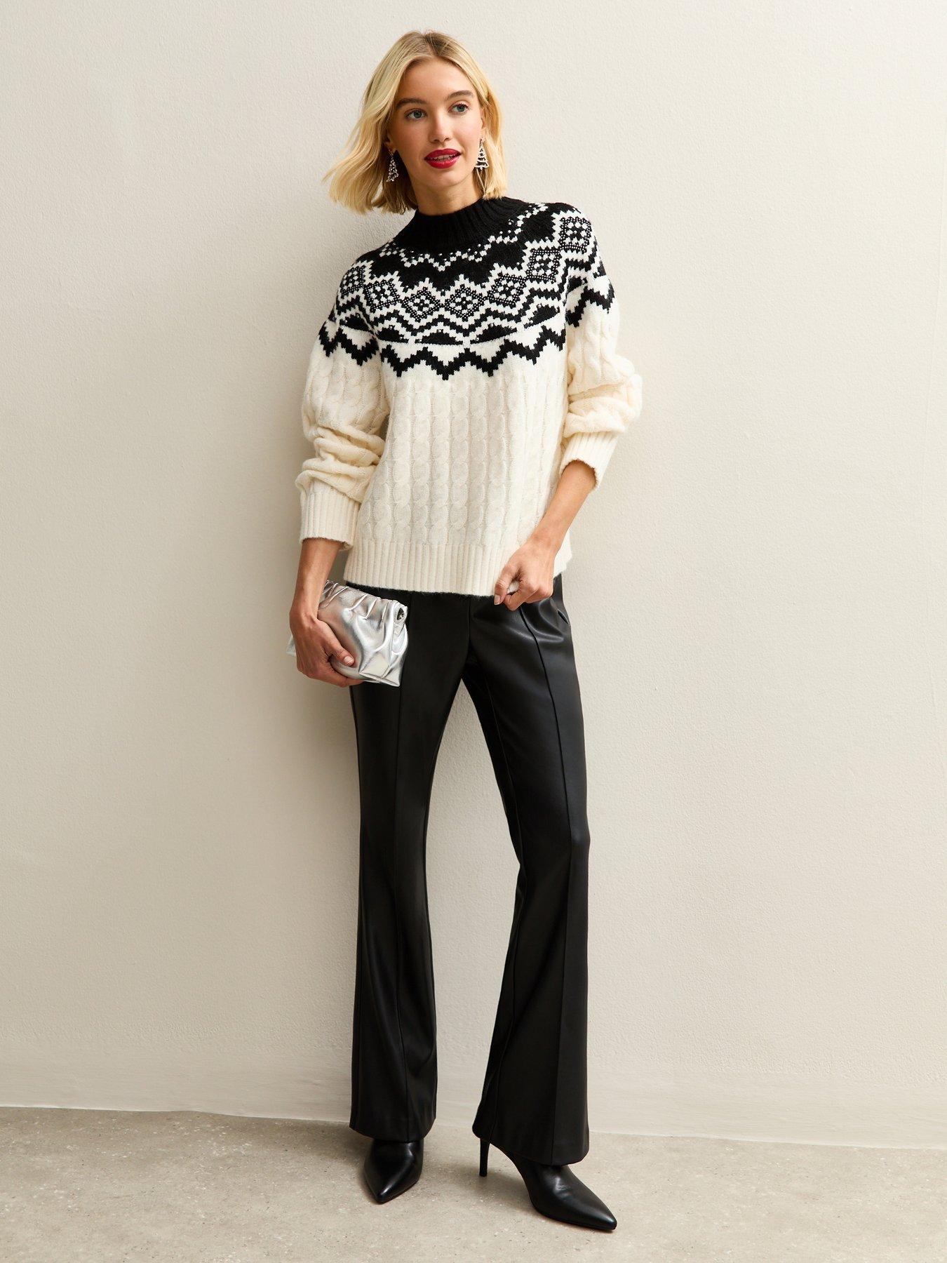 new-look-cream-fairisle-pattern-cable-knit-jumperback