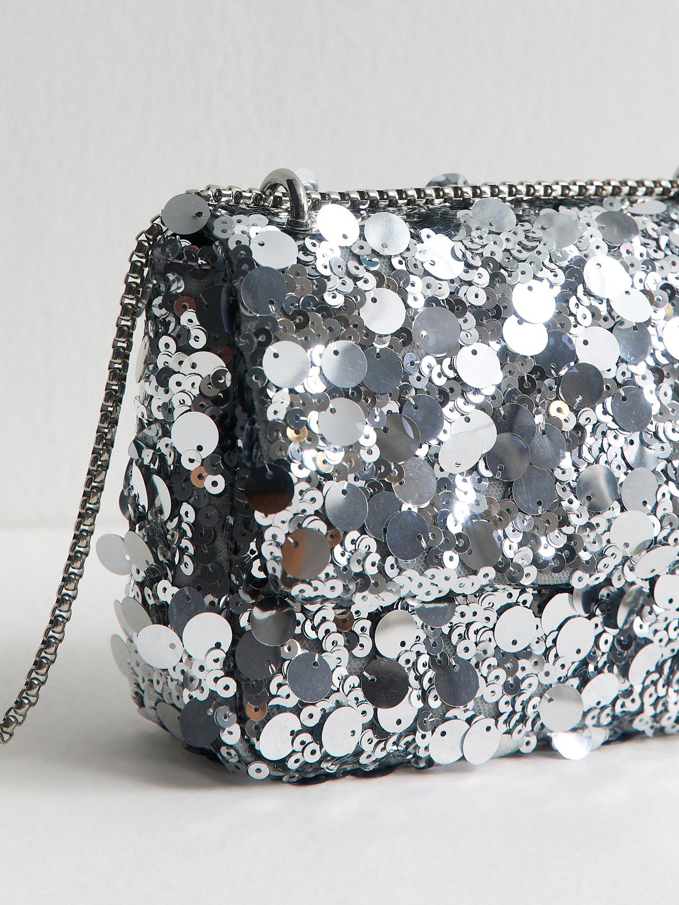 Image 4 of 5 of New Look Silver Sequin Cross Body Bag