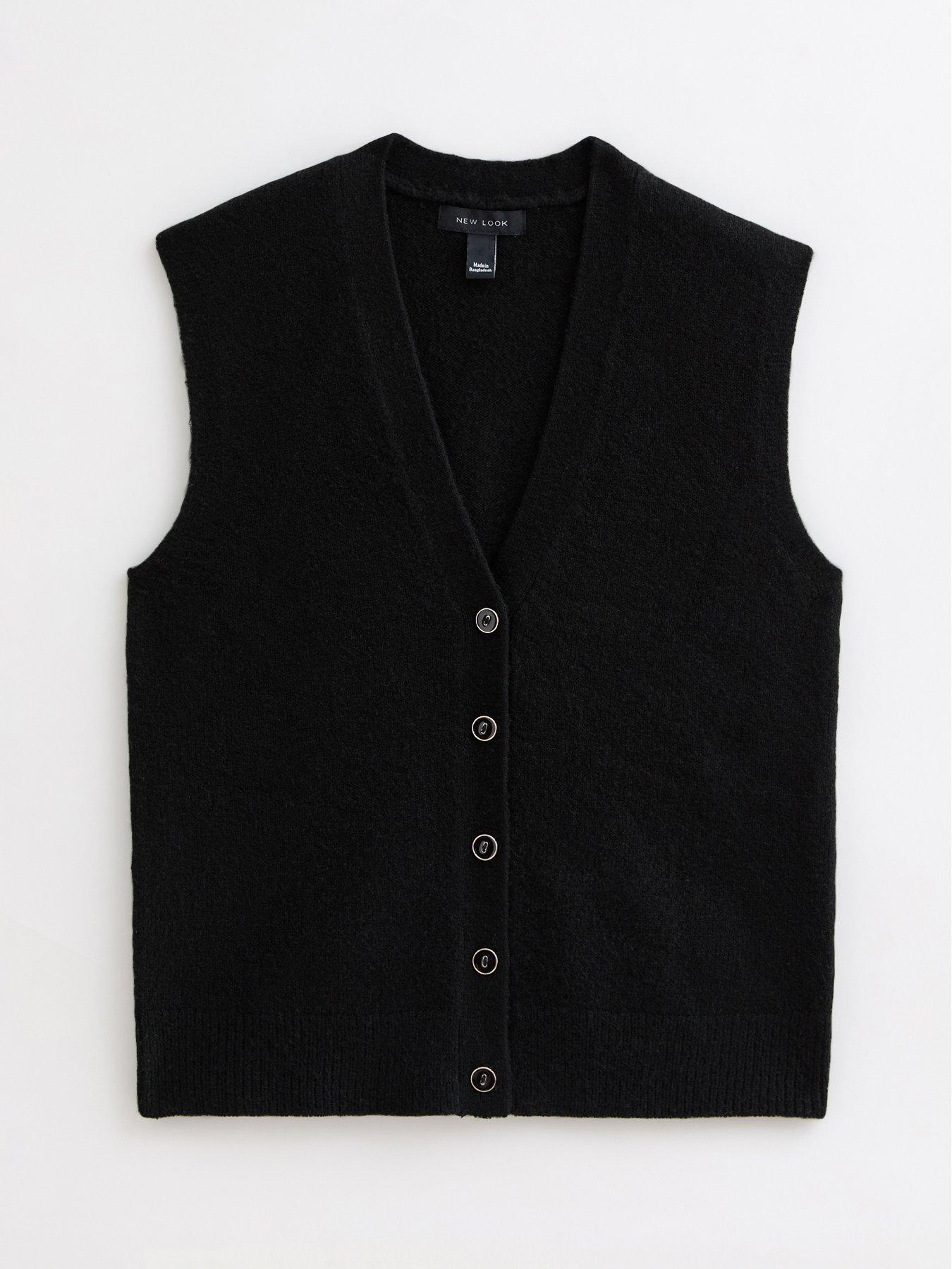 new-look-black-button-up-knit-waistcoatdetail