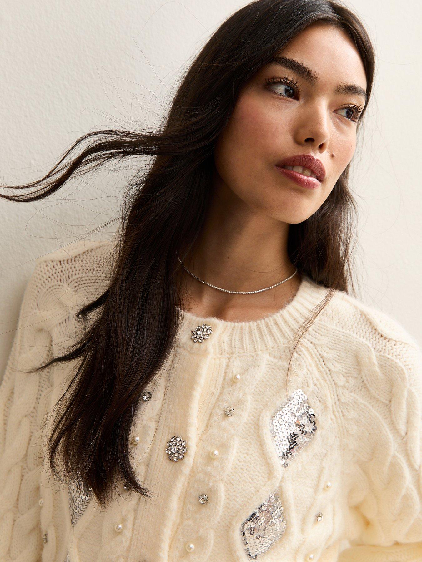 new-look-cable-knit-sequin-embellished-cardigan-off-whiteoutfit