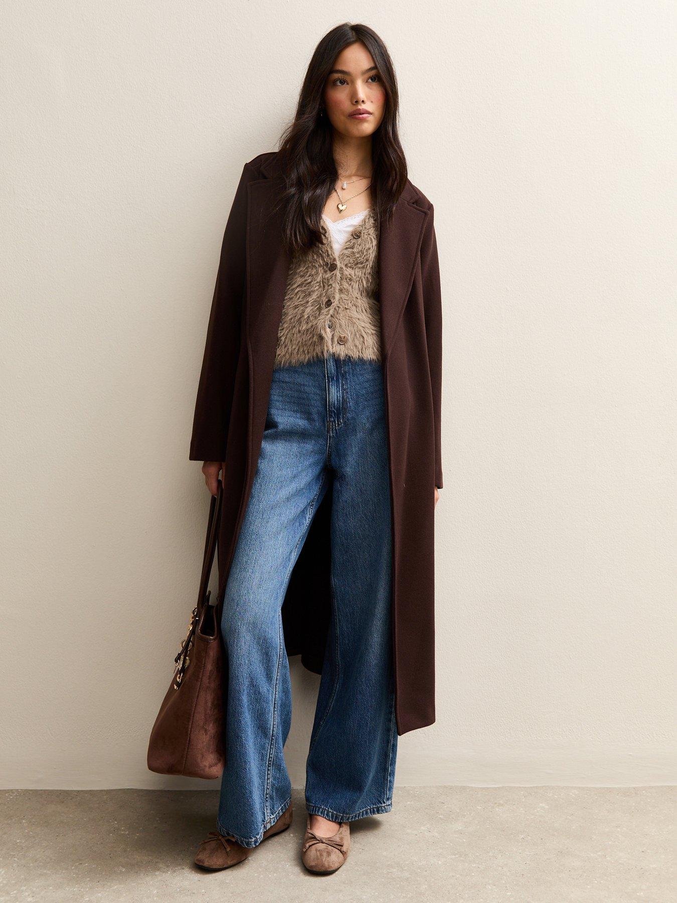 Image 3 of 5 of New Look Camel Super Fluffy Button Up Cardigan