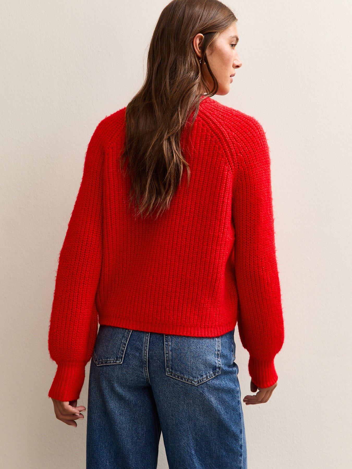 new-look-bright-red-ribbed-knit-raglan-sleeve-cardiganstillFront