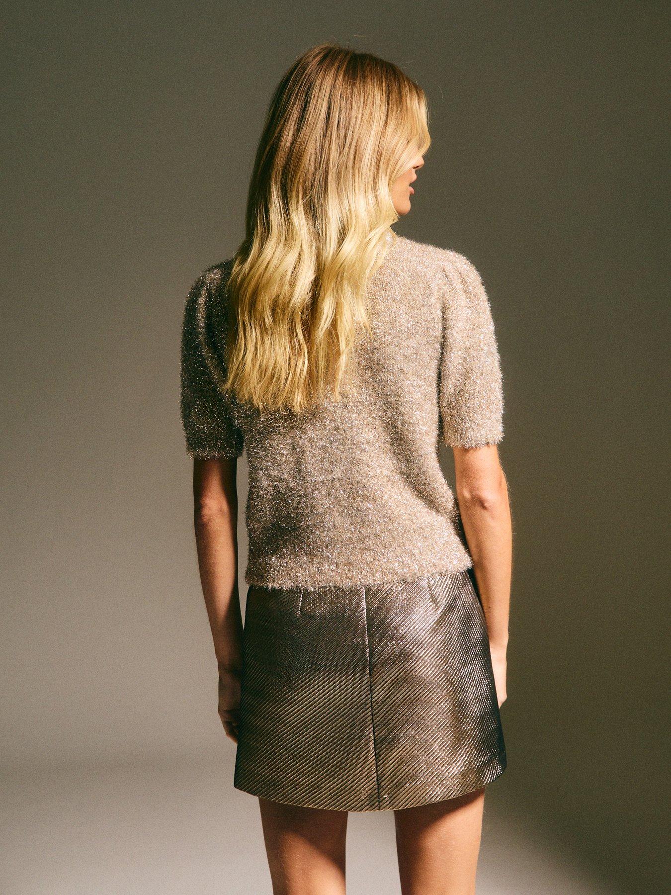 new-look-fluffy-sparkle-knit-short-sleeve-jumper-goldstillFront