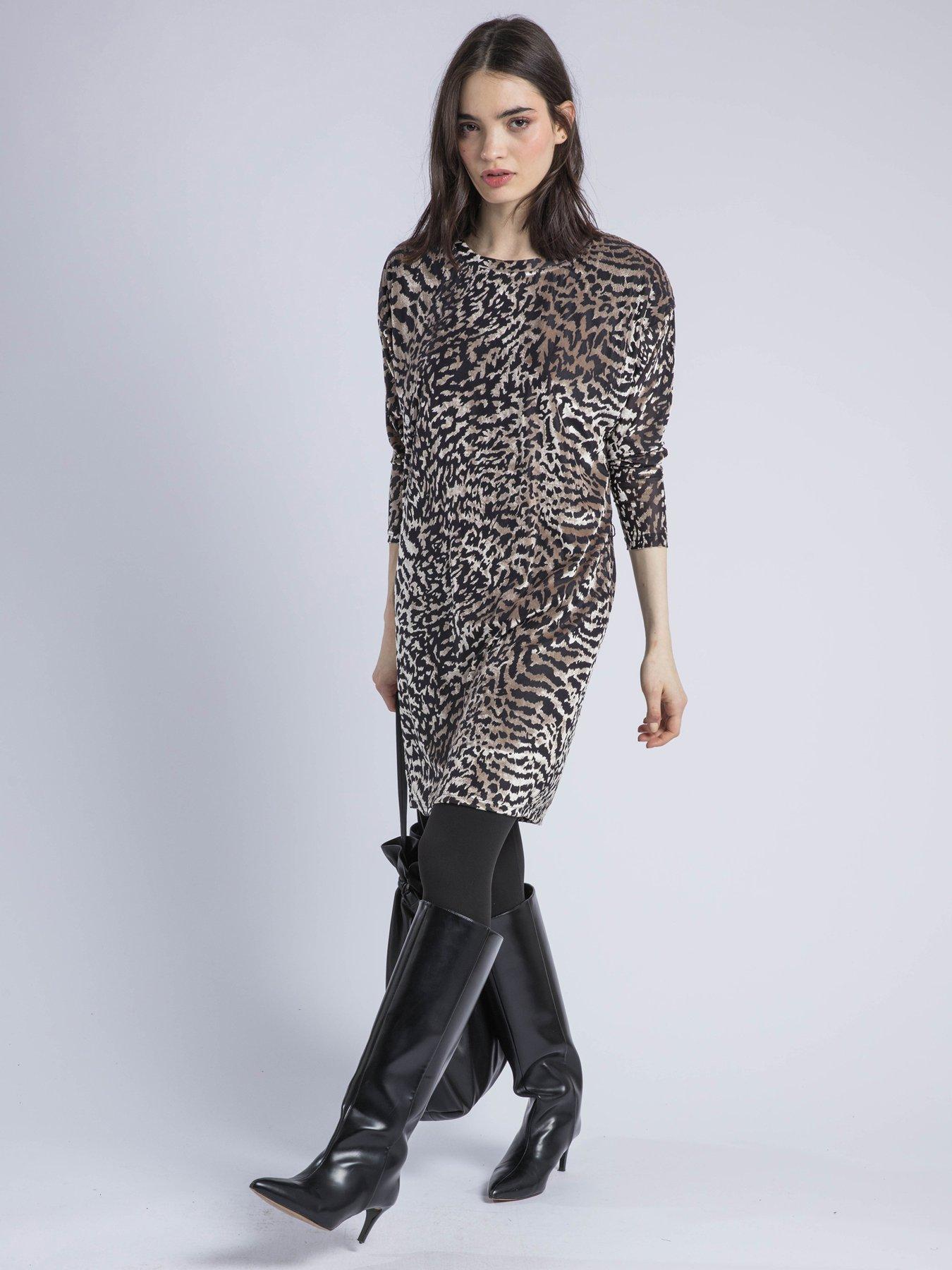 Religion Emmy Tunic Velvet Jersey Zebra Dress - Animal