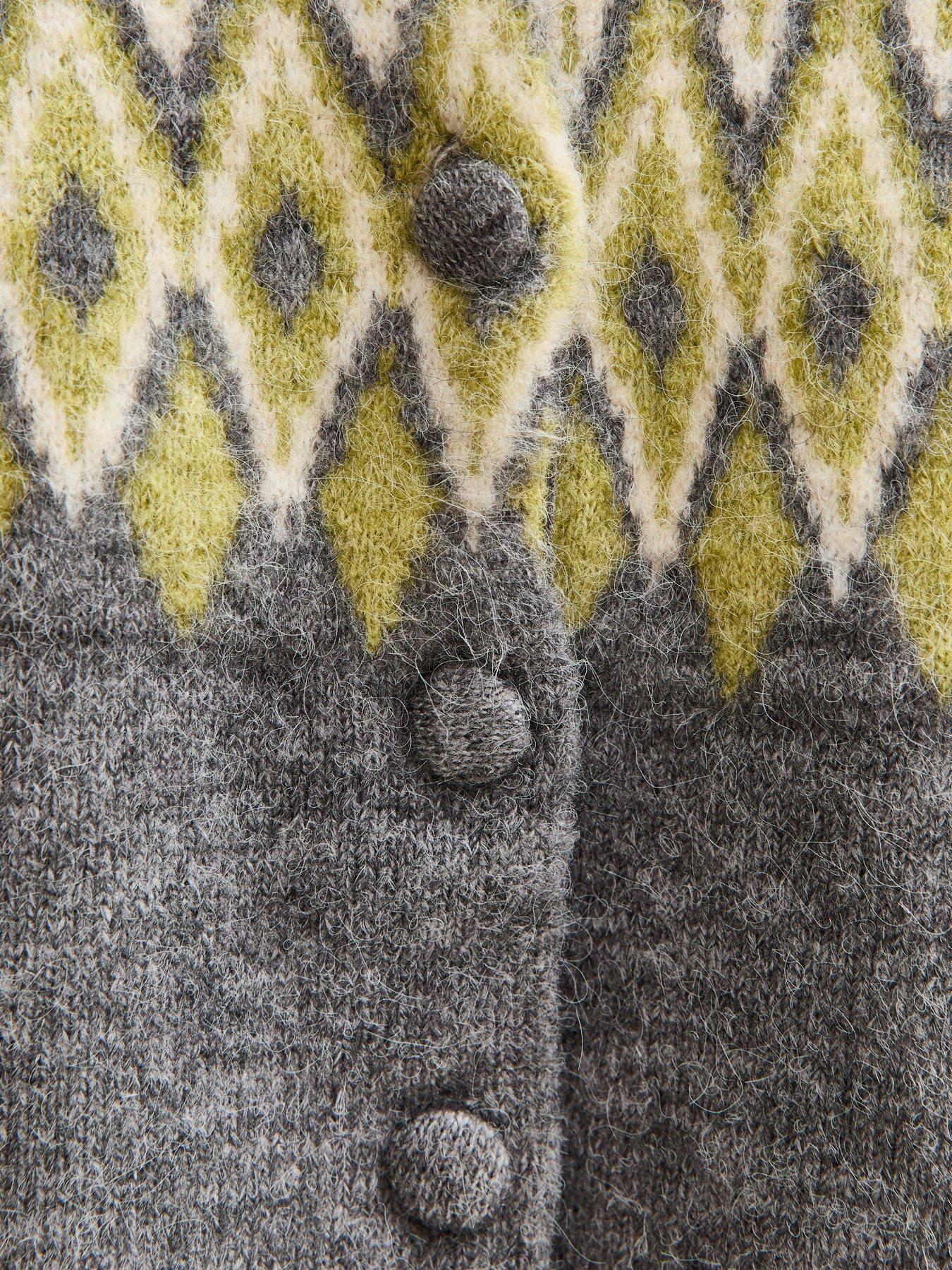 Image 5 of 5 of New Look Grey Fairisle Crew Neck Cardigan