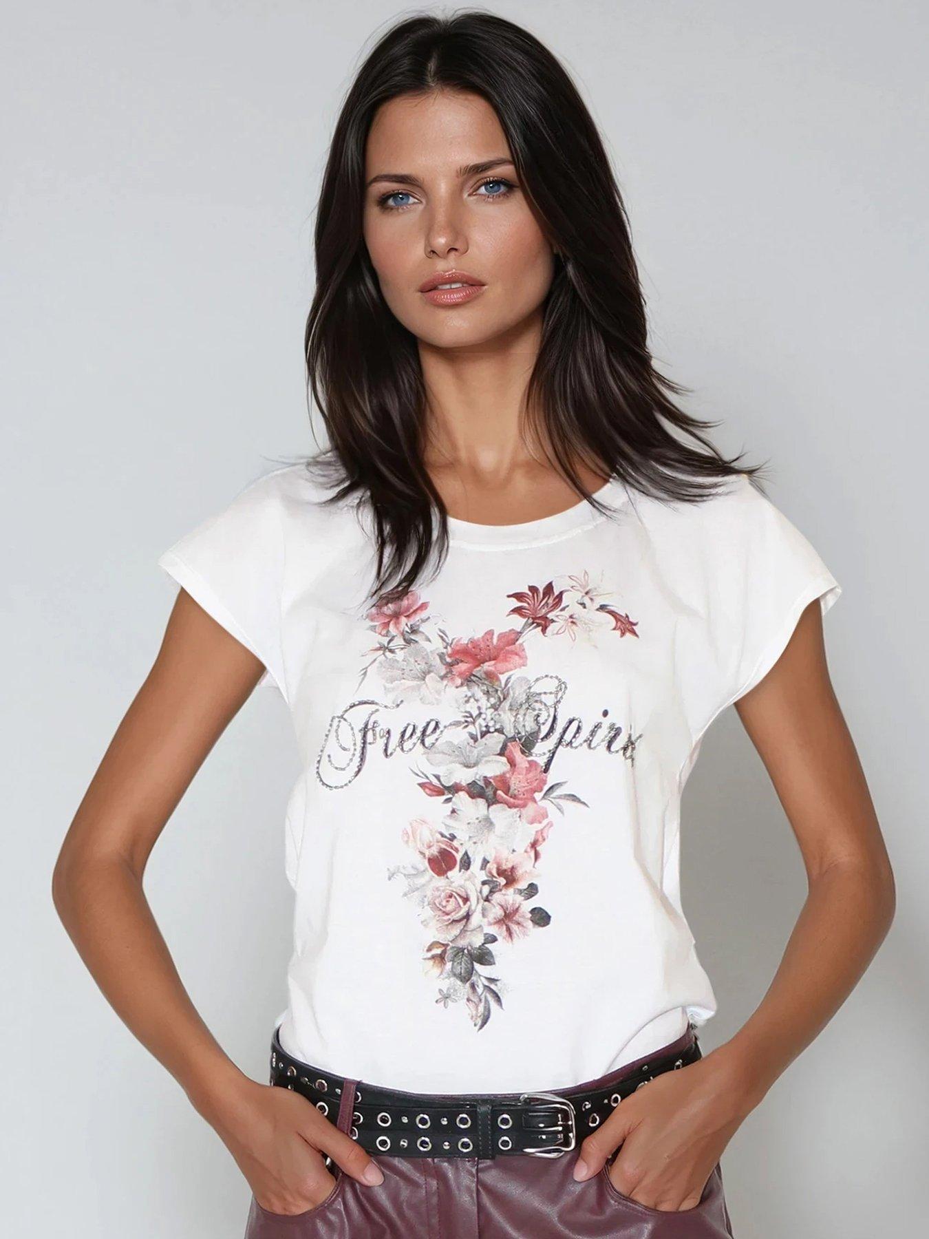 Religion Jillian Beaded Graphic T-shirt - White