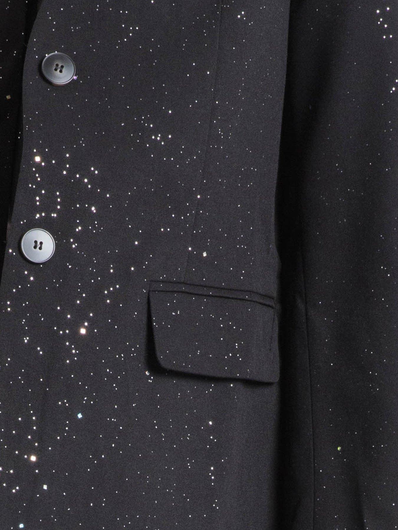 Image 6 of 6 of Religion Emily Collarless Foil Tie Blazer - Black