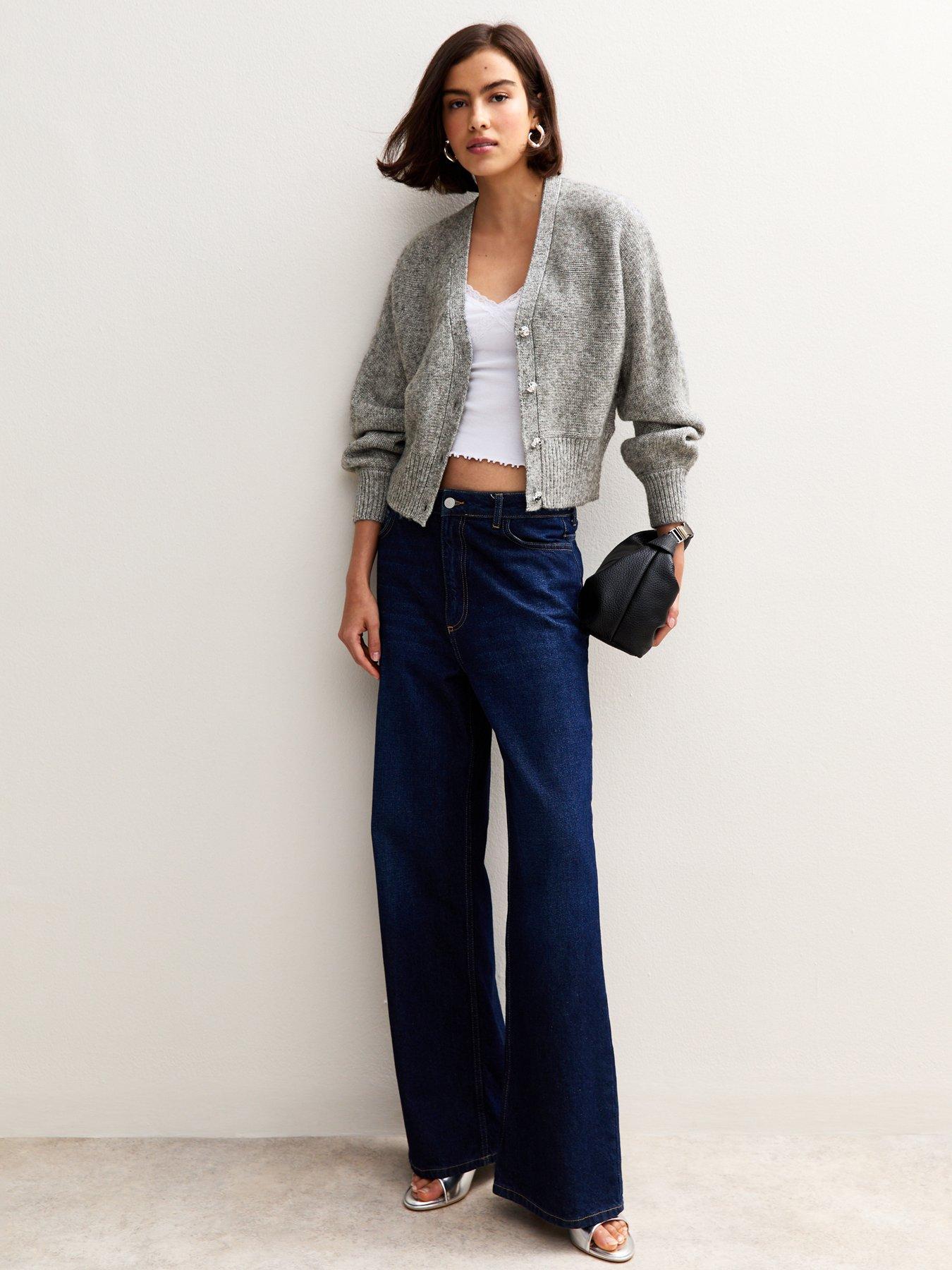 new-look-grey-metallic-knit-batwing-sleeve-cardiganoutfit